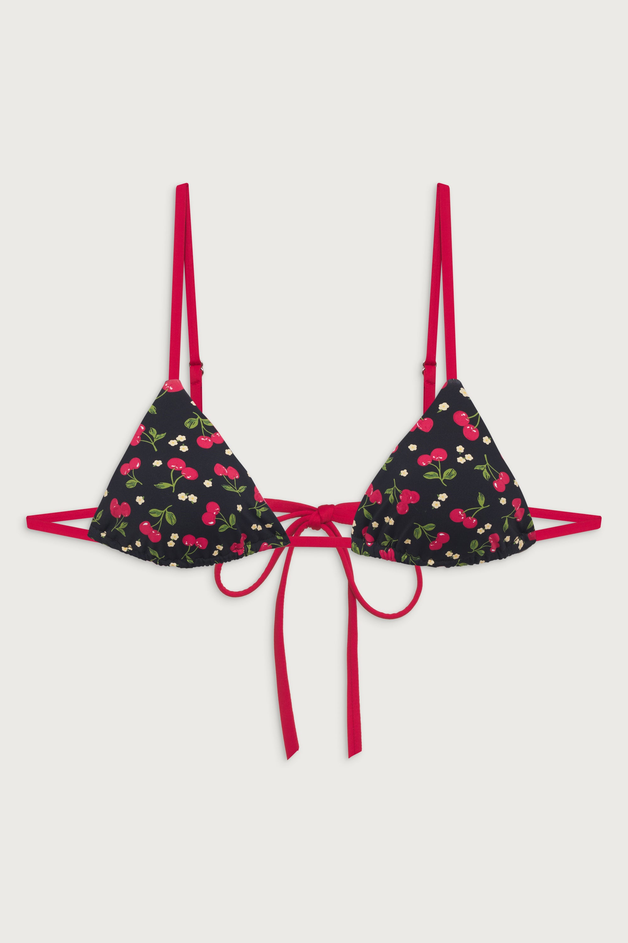 Alternative view of Lumia Triangle Bralette Bikini Top - Cherry Hearts