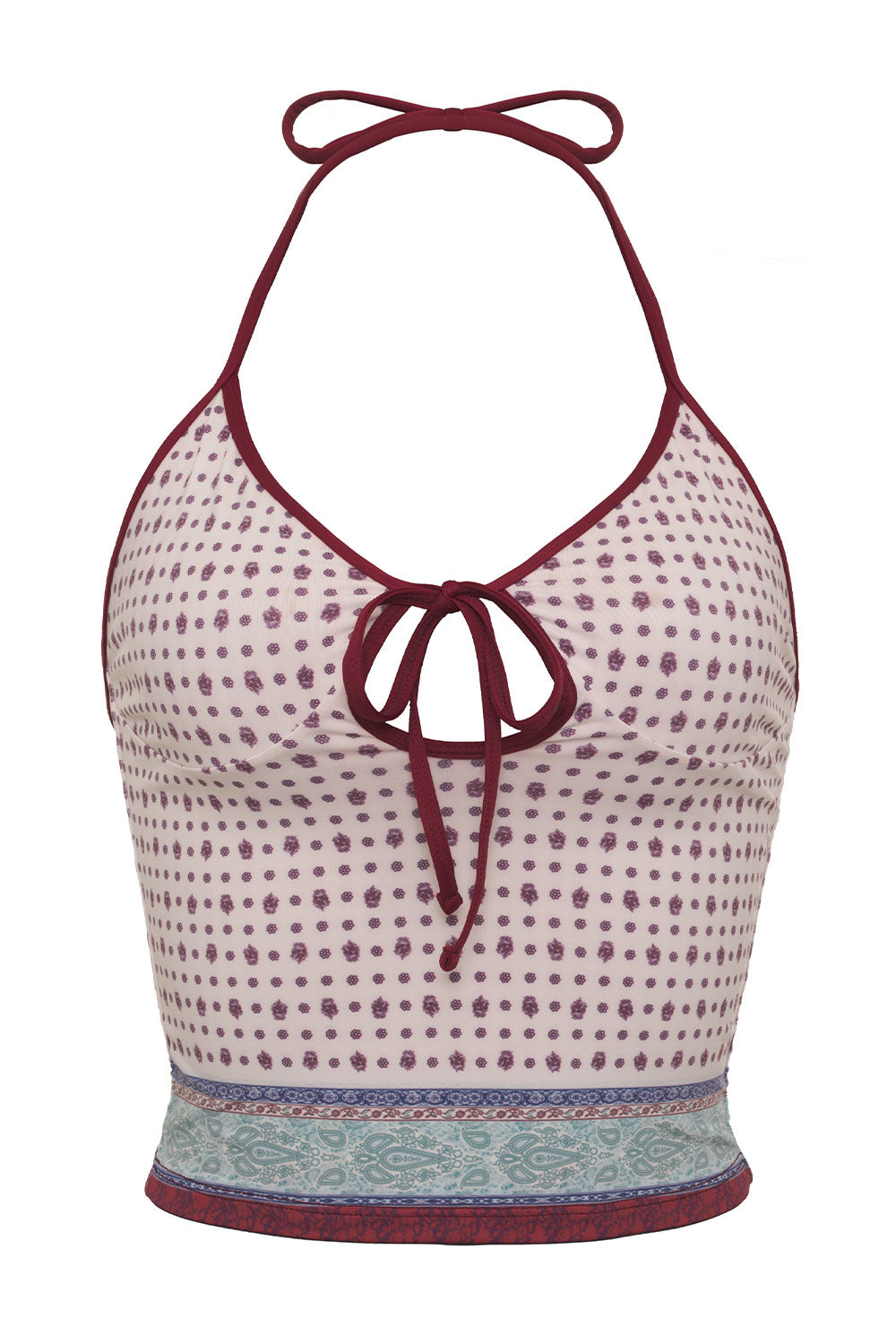 Adriana Halter Tankini Bikini Top - Sand Paisley - Image 5