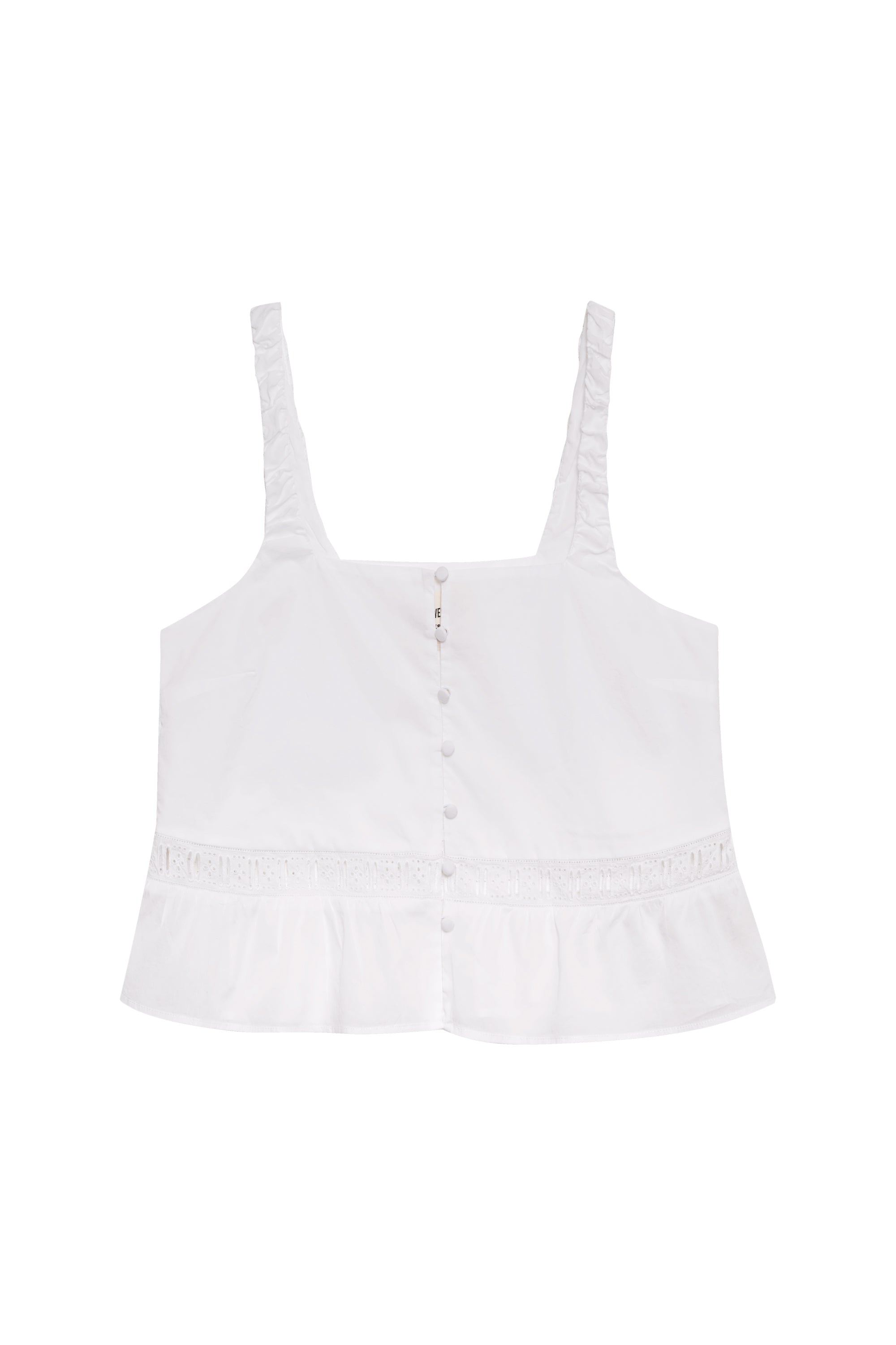 Airy Poplin Buttoned Top - White - Image 4