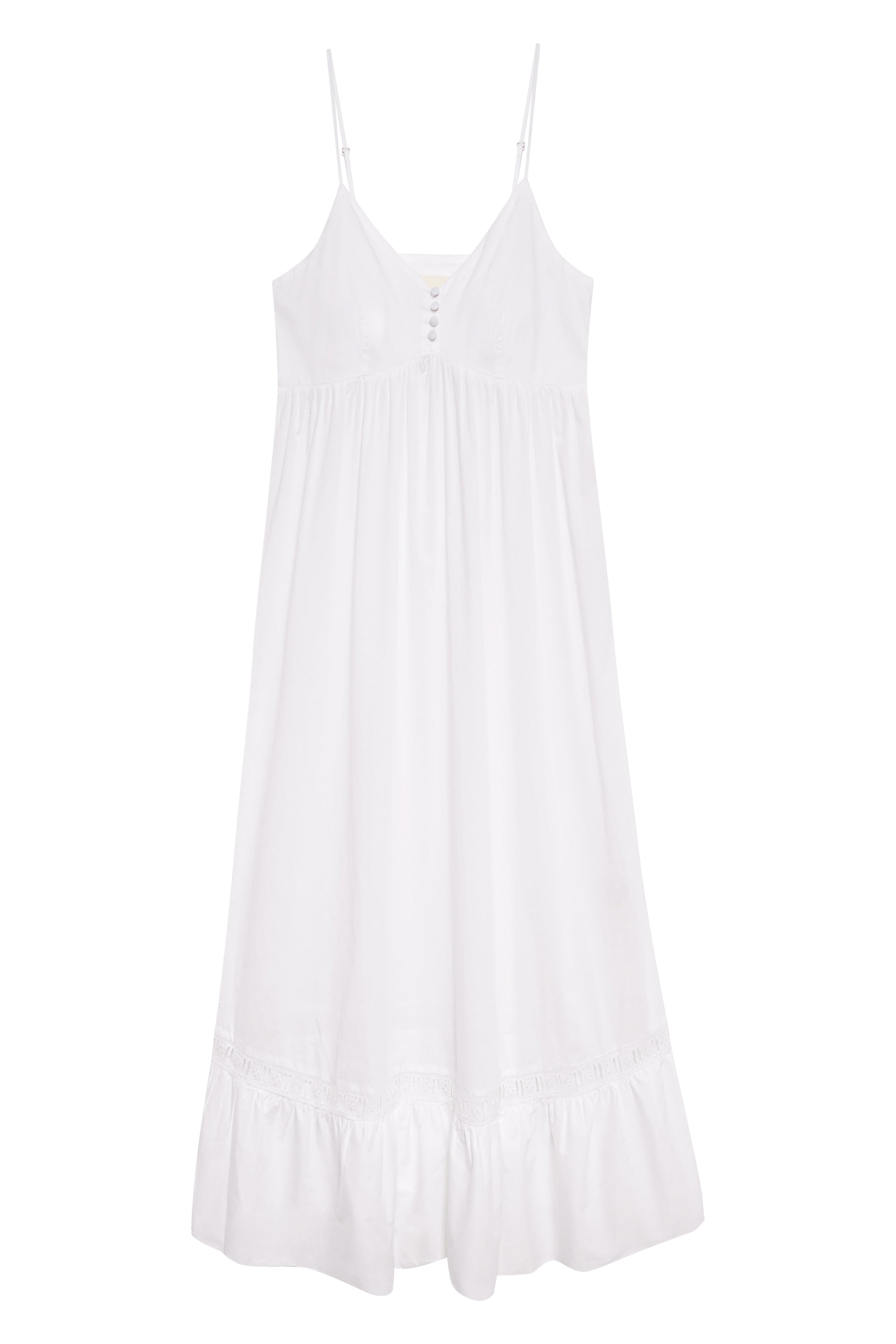 Airy Poplin Midi Dress - White - Image 3