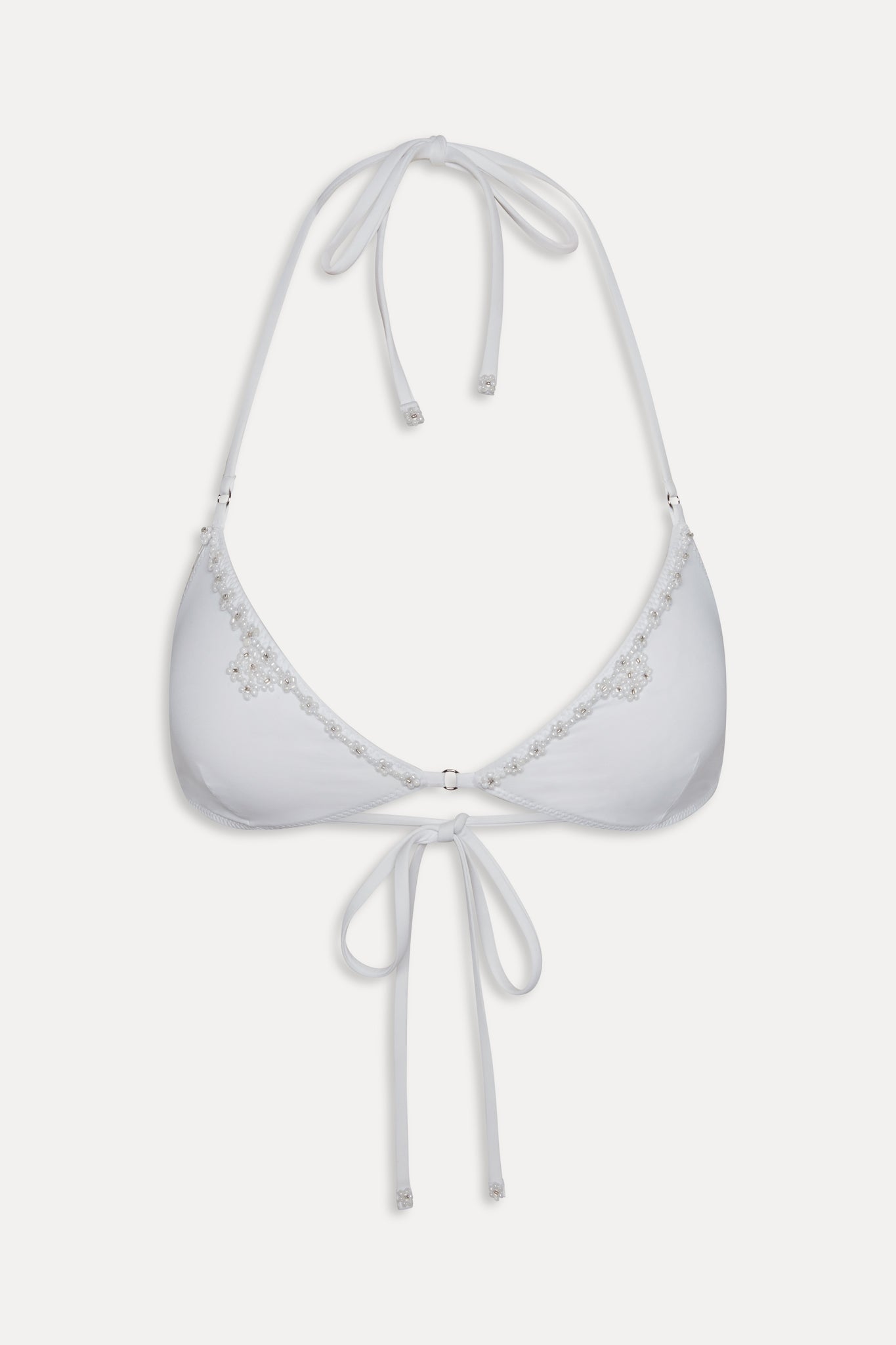 Amore Beaded Skimpy Bikini Top - Optic White - Image 3