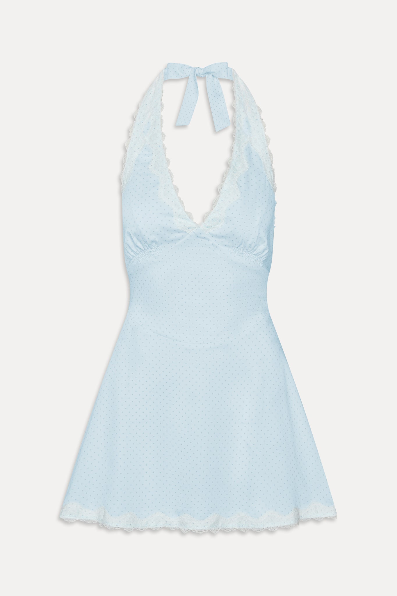 Audrey Satin Mini Dress - Sweet Pea Blue - Image 3