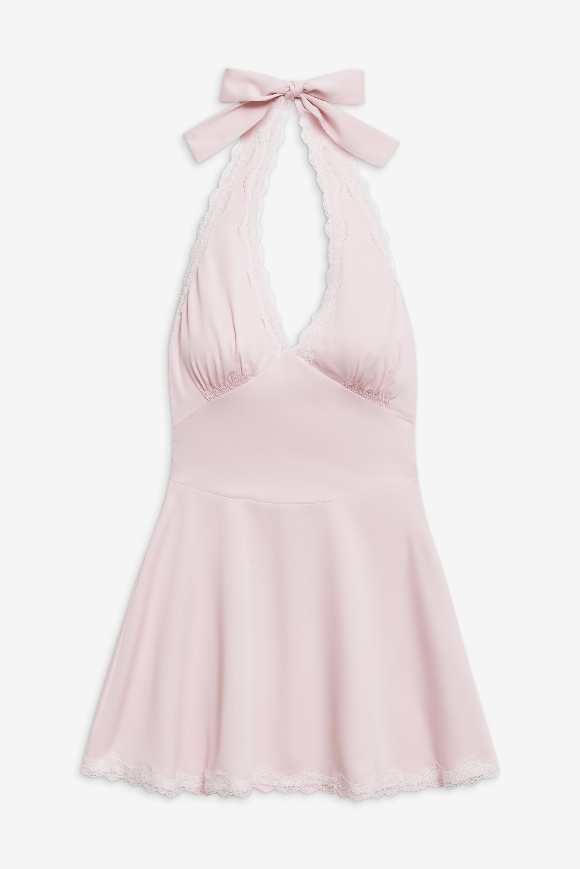 Audrey Satin Mini Dress - Pink Porcelain - Image 3