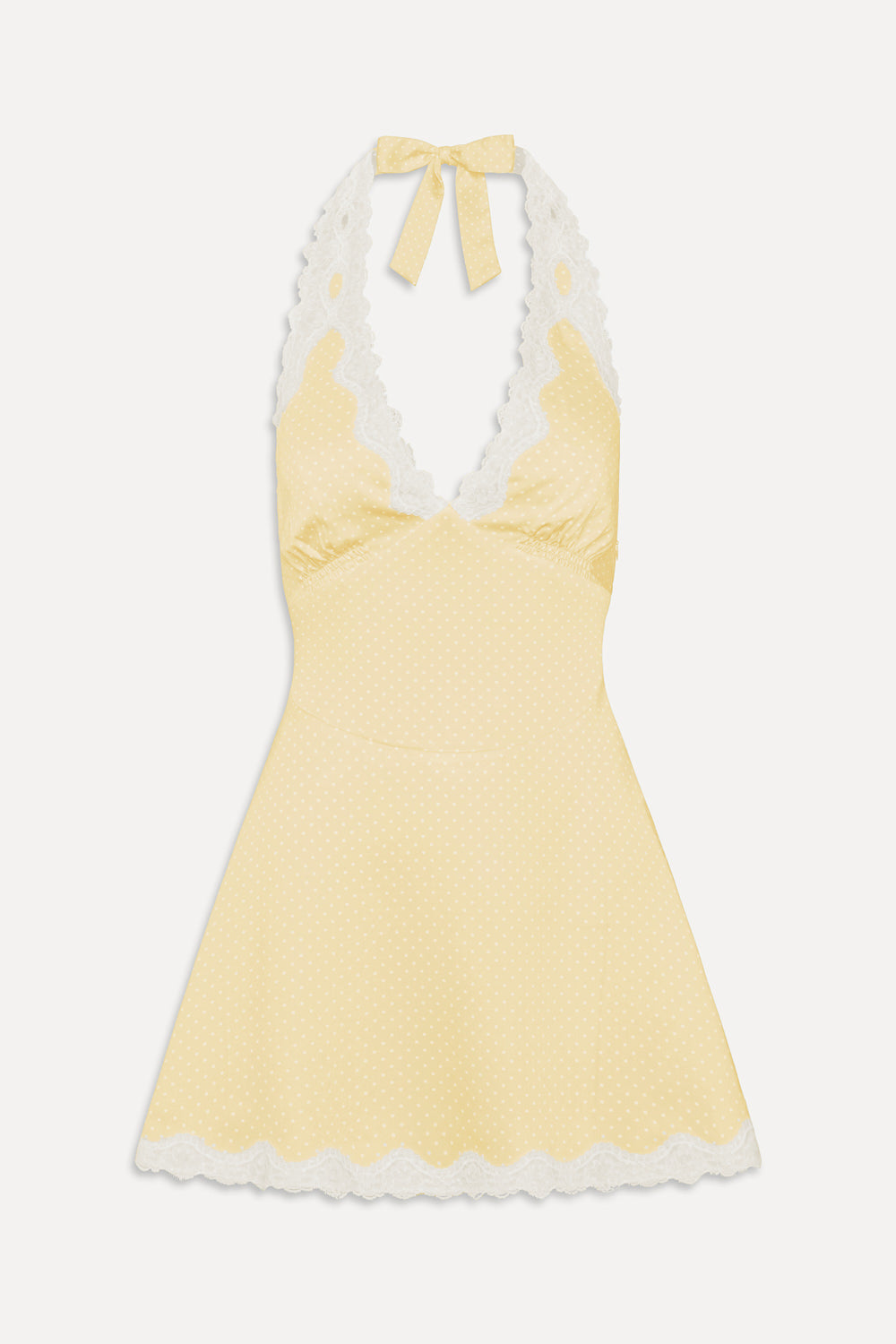 Audrey Satin Mini Dress - Whipped Butter Dottie - Image 3