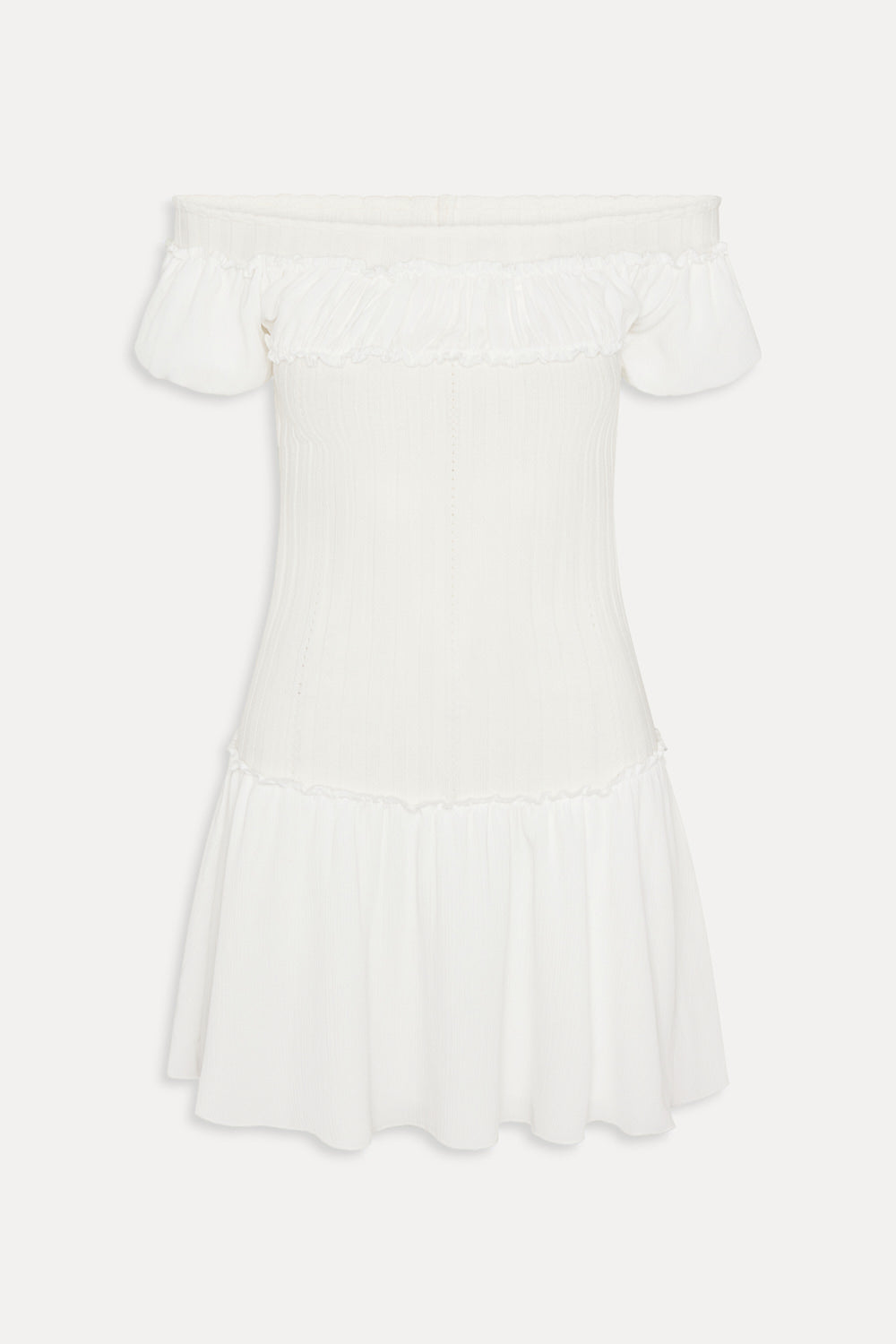 Aura Off The Shoulder Mini Dress - Coconut Cream - Image 3