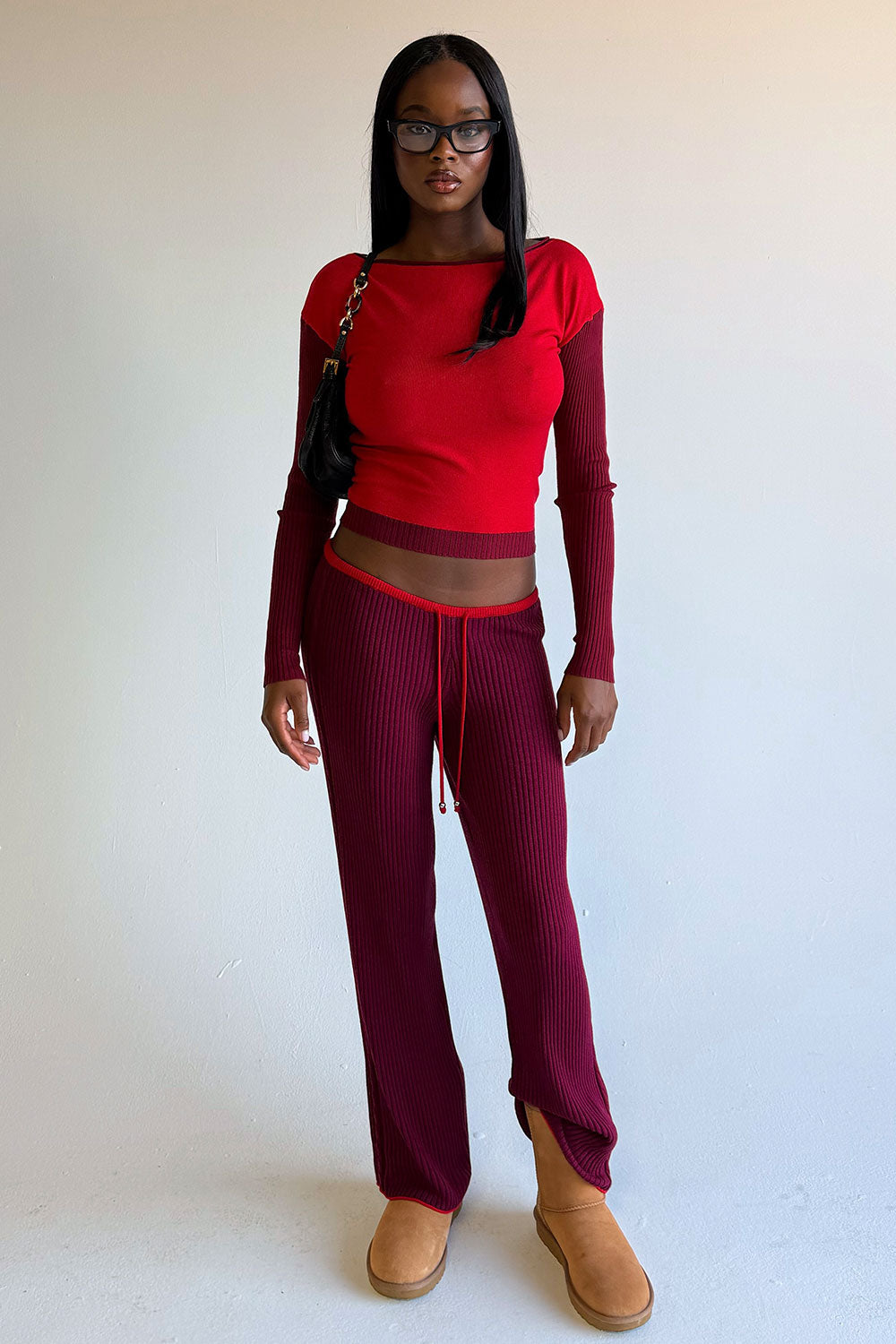 Vail Off The Shoulder Knit Shirt - Ember