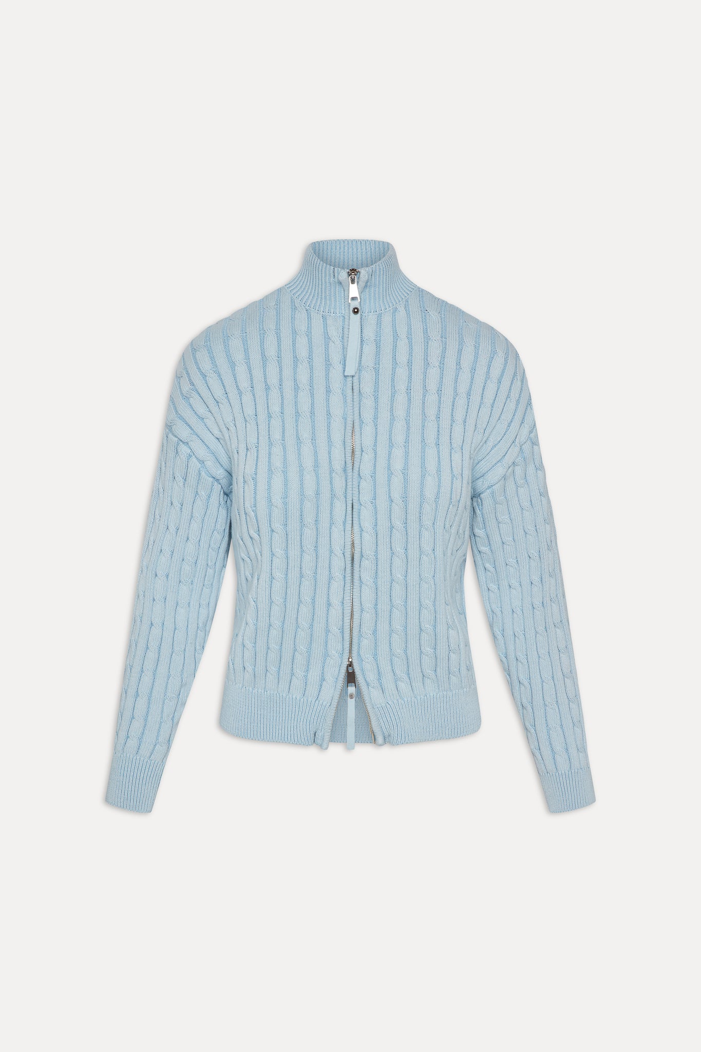 Bea Cable Knit Zip Up Sweater - Daydream - Image 3