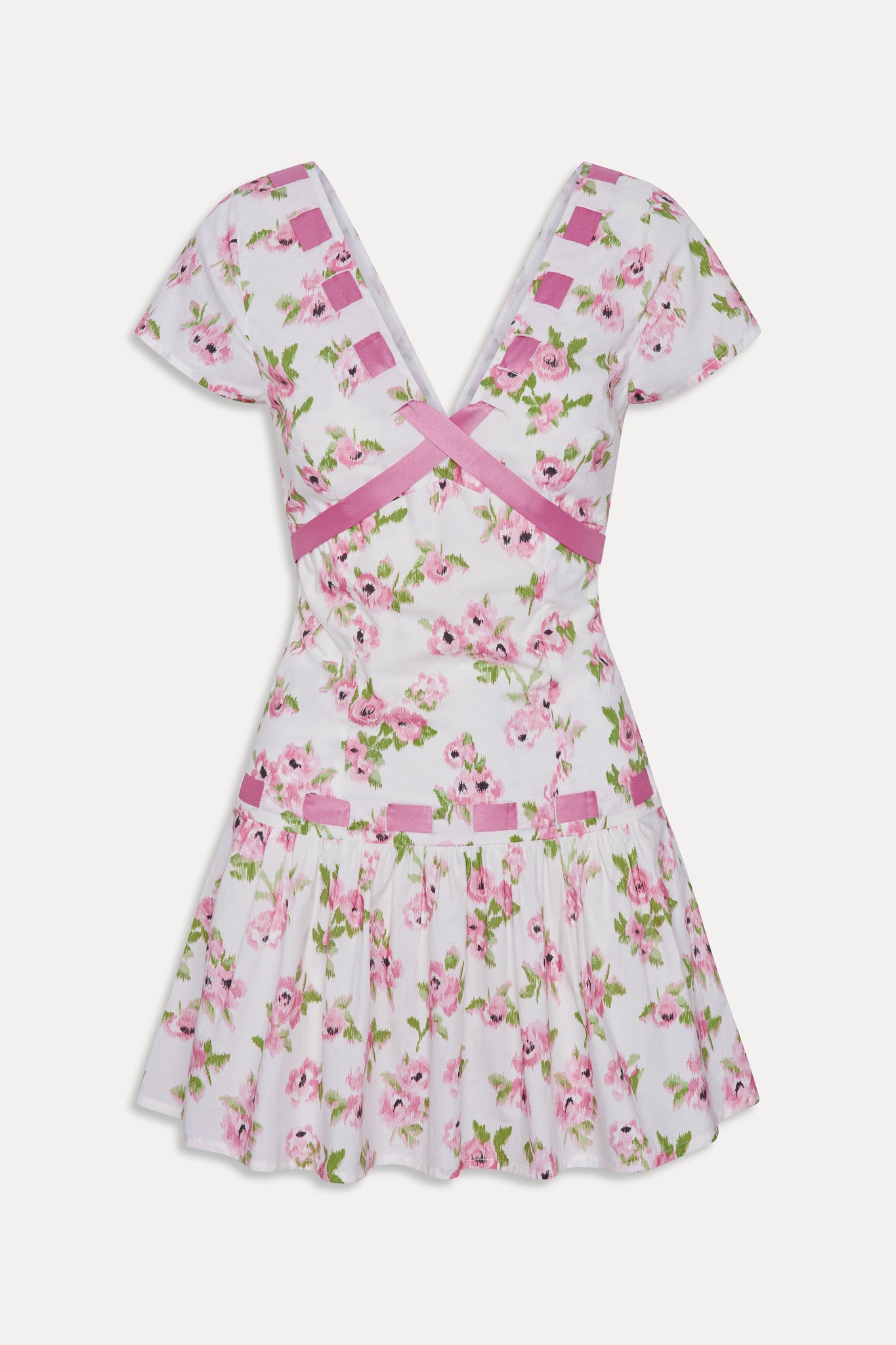Belladonna Cotton Floral Mini Dress - Rosebush - Image 3