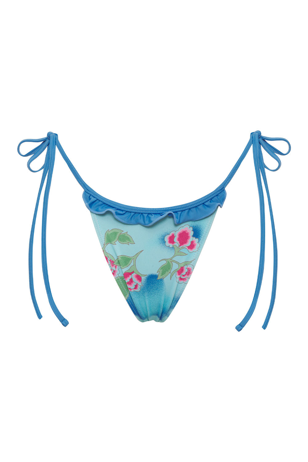 Camilla Floral String Bikini Bottom - Blue Daiquiri - Image 5