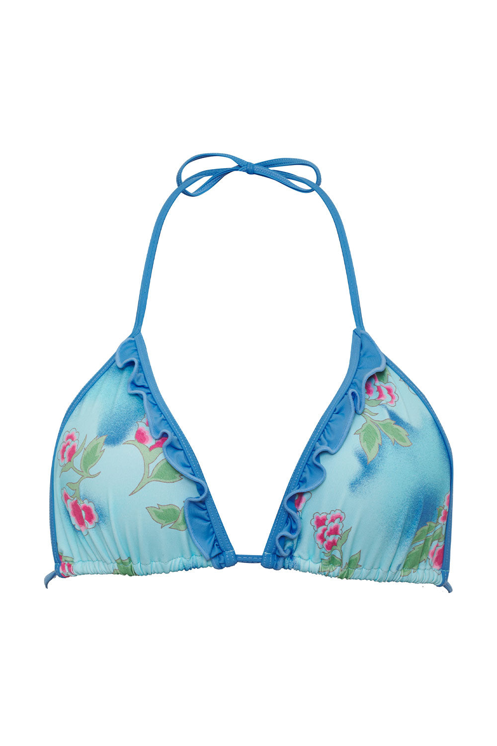 Camilla Floral Triangle Bikini Top - Blue Daiquiri - Image 5