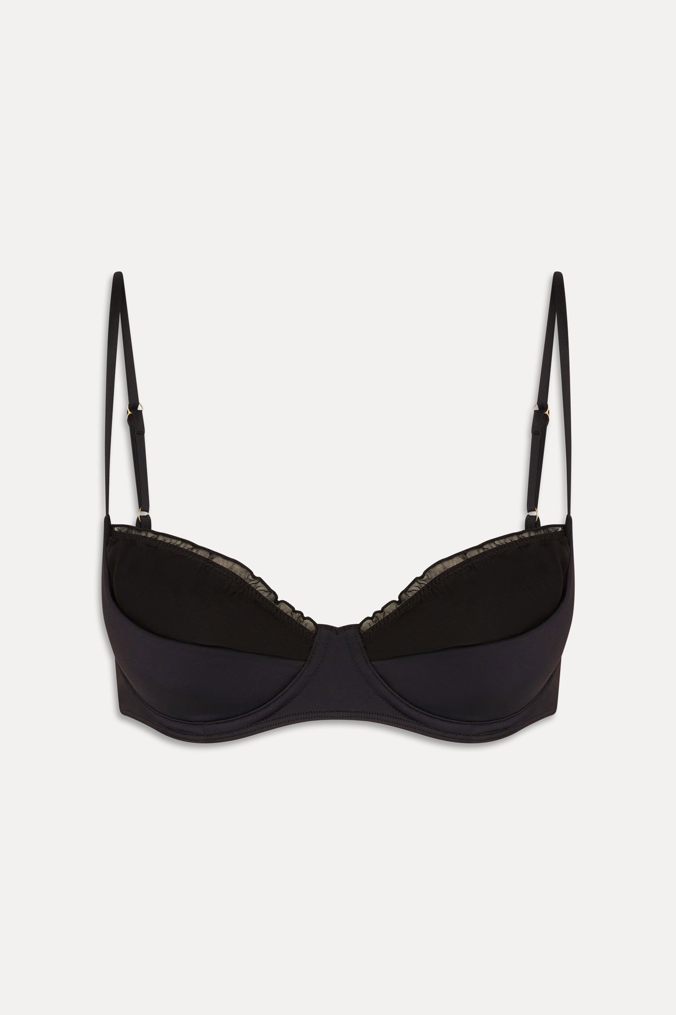 Austin Ruffle Underwire Bikini Top - Black - Image 3
