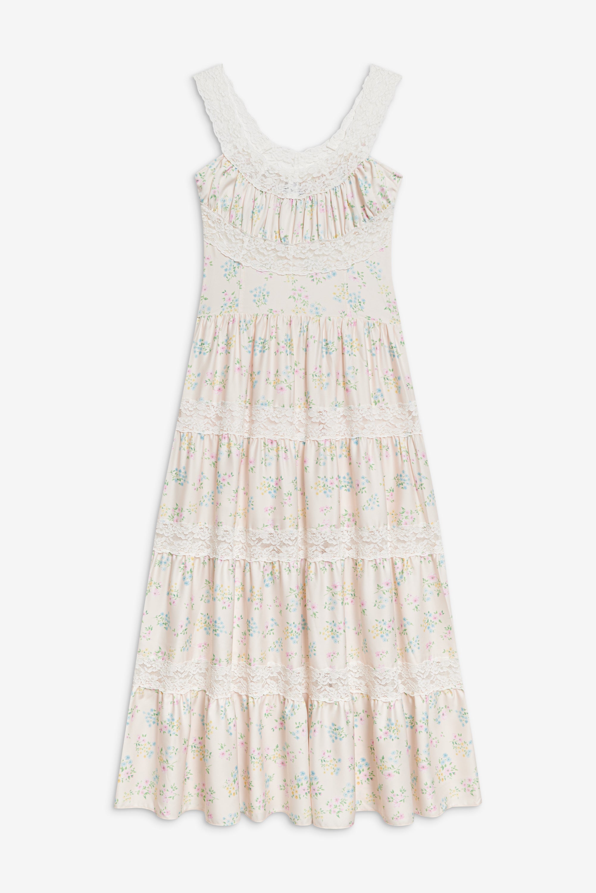 Dakota Floral Satin Maxi Dress - French Riviera - Image 3