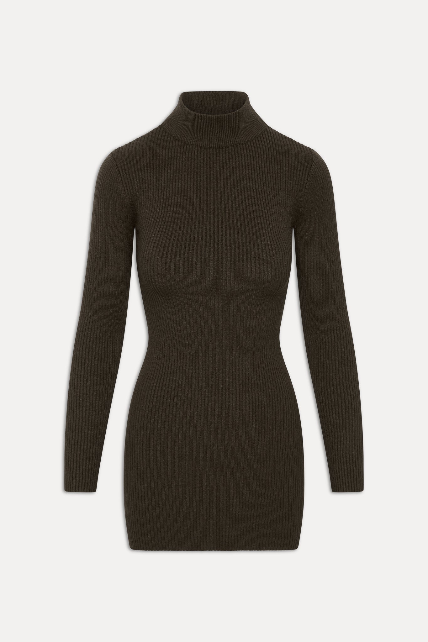Date Night Knit Mini Dress - Chocolate Brown - Image 3