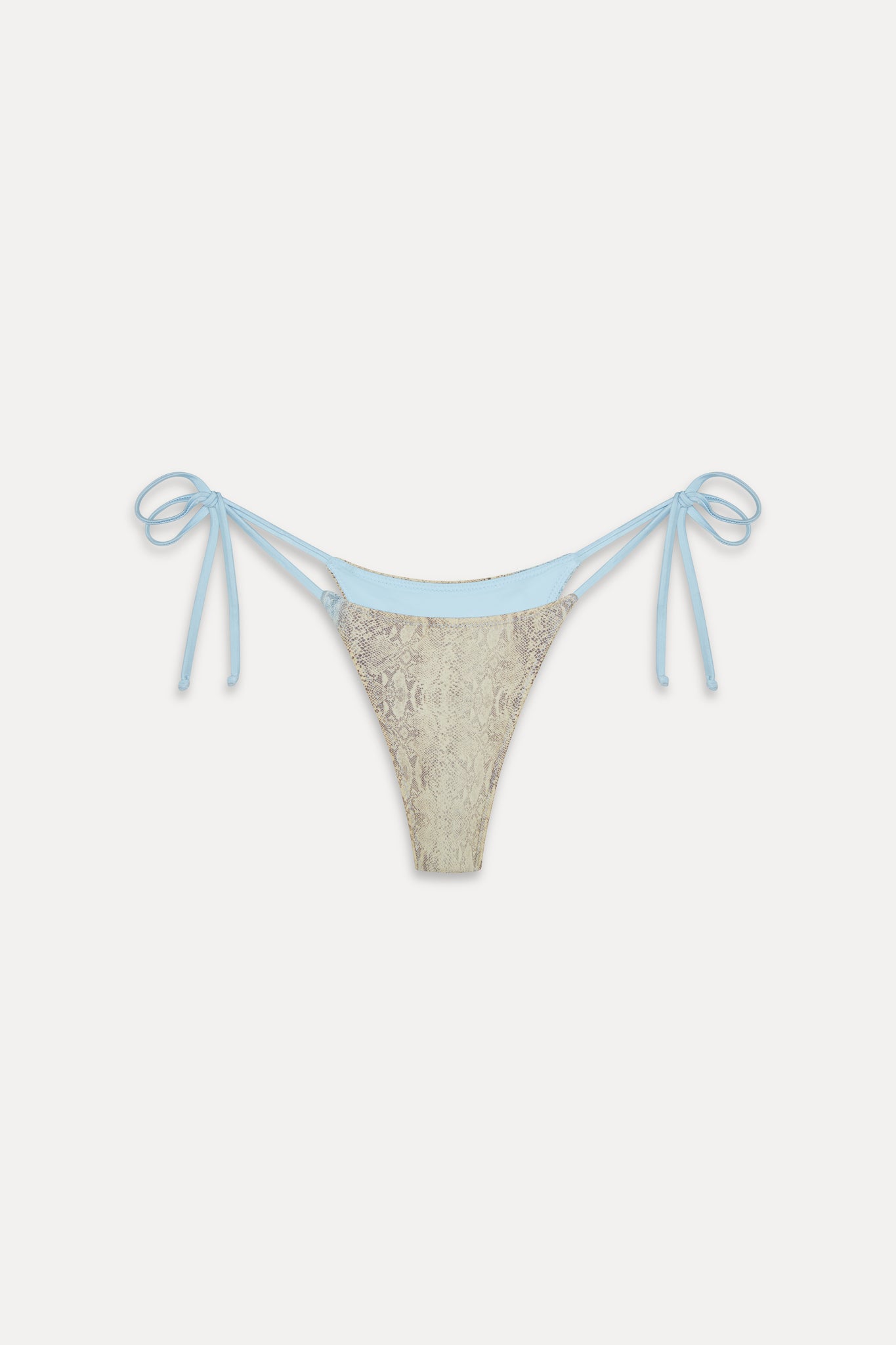 Divine Satin Skimpy Bikini Bottom - Blue Python - Image 3
