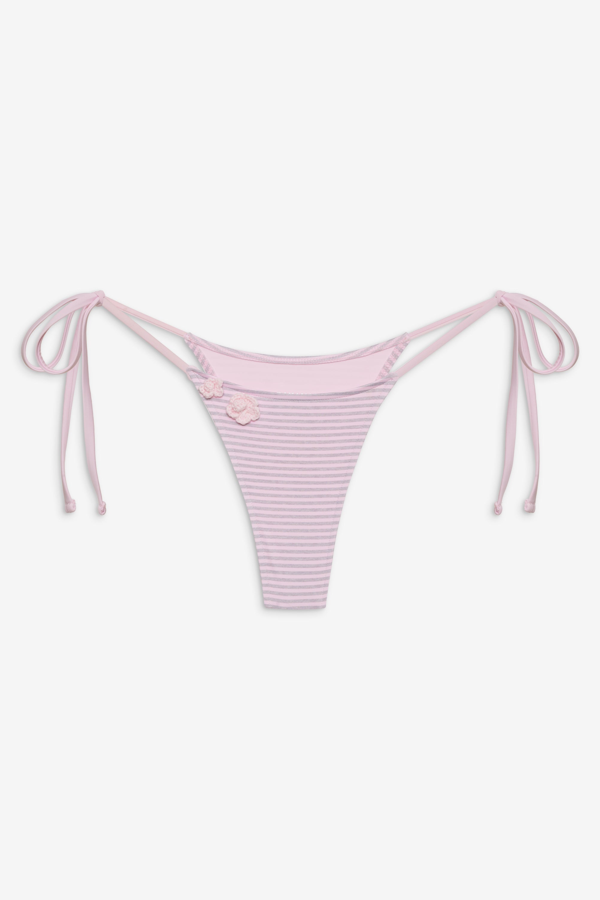 Divine Skimpy String Bikini Bottom - Rosewater Stripe - Image 3