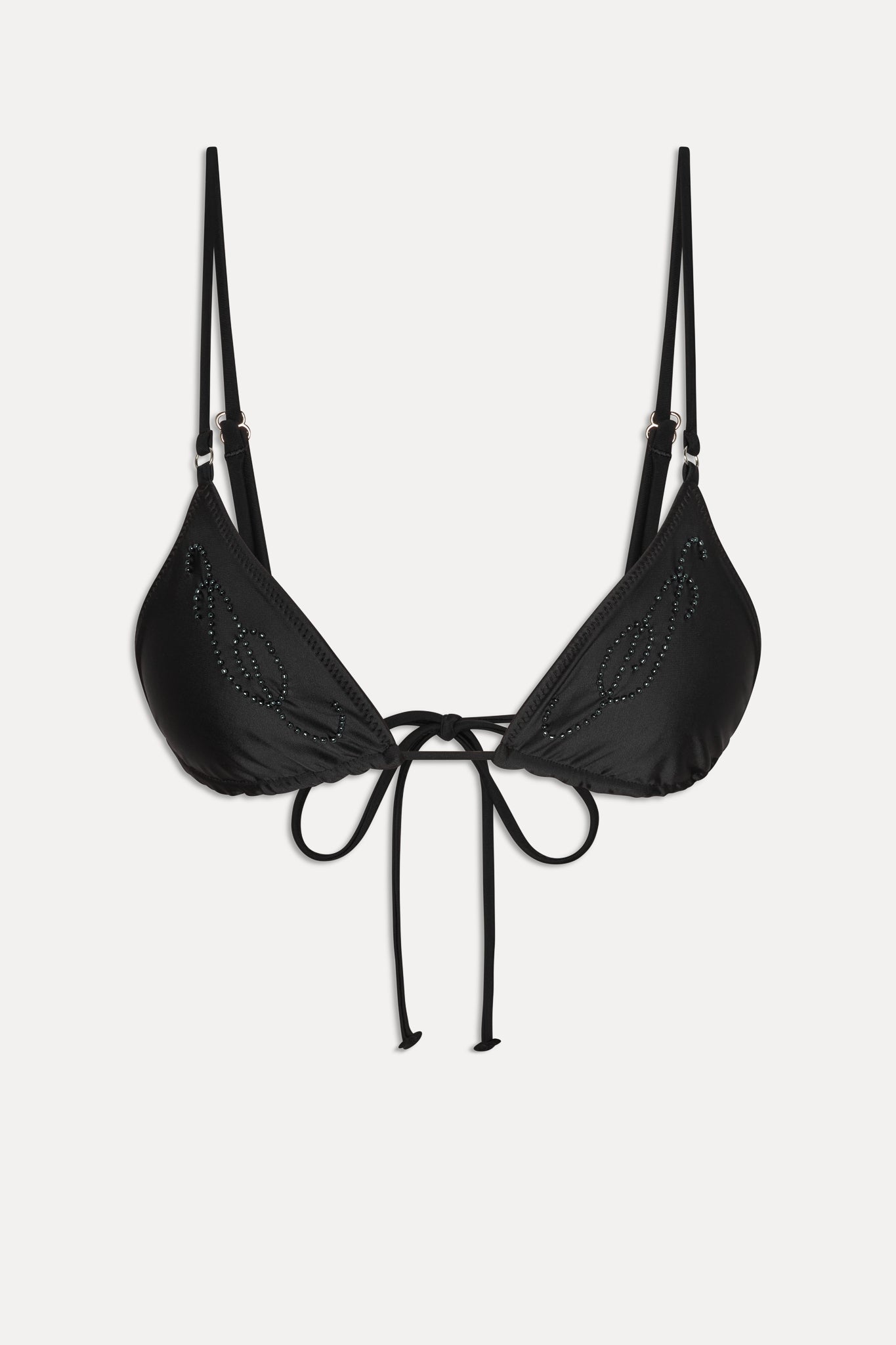 X Jennie Elena Beaded Bikini Top - Black - Image 3