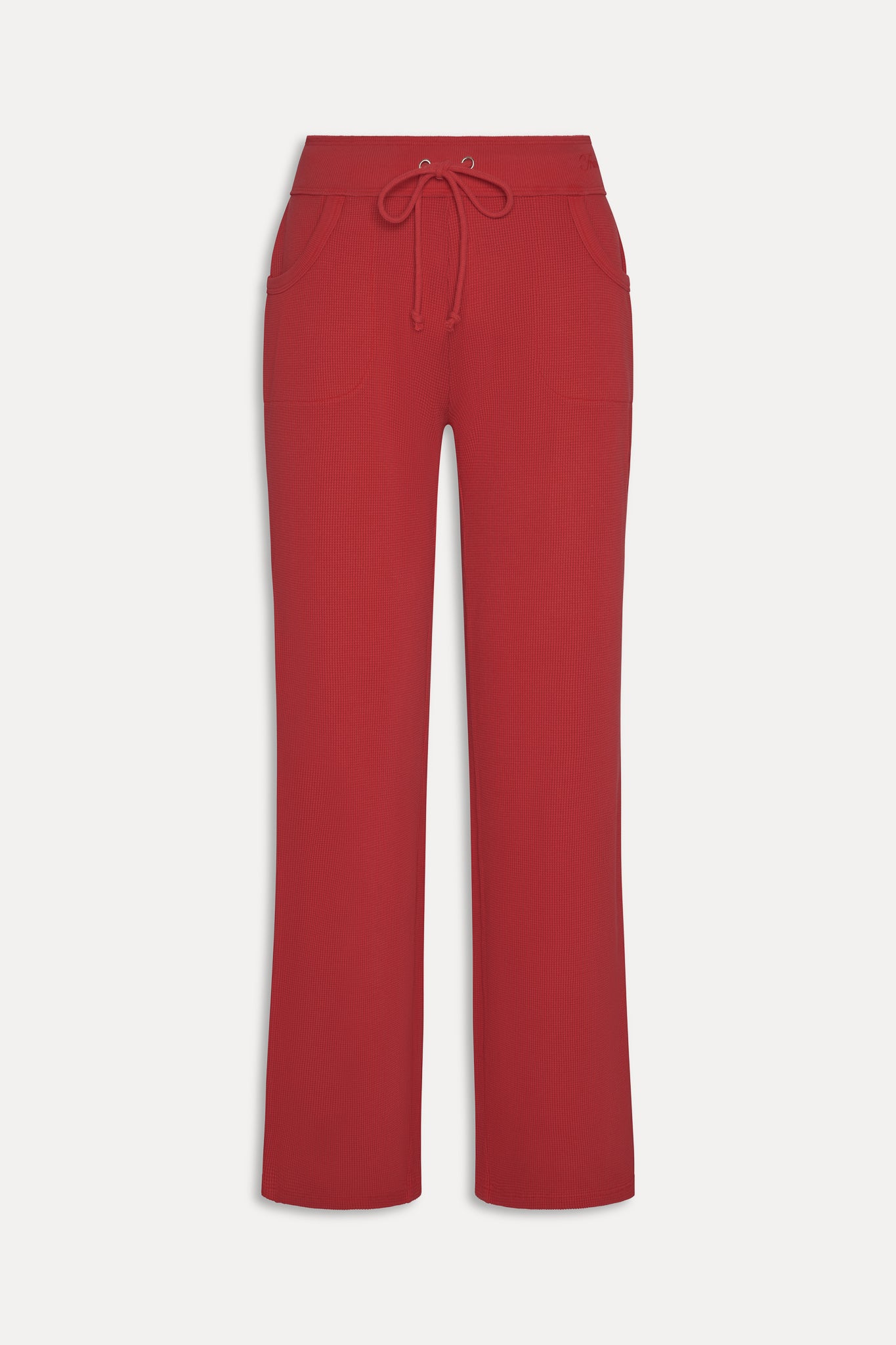 Emma Thermal Low Rise Pants - Strawberry Red - Image 3