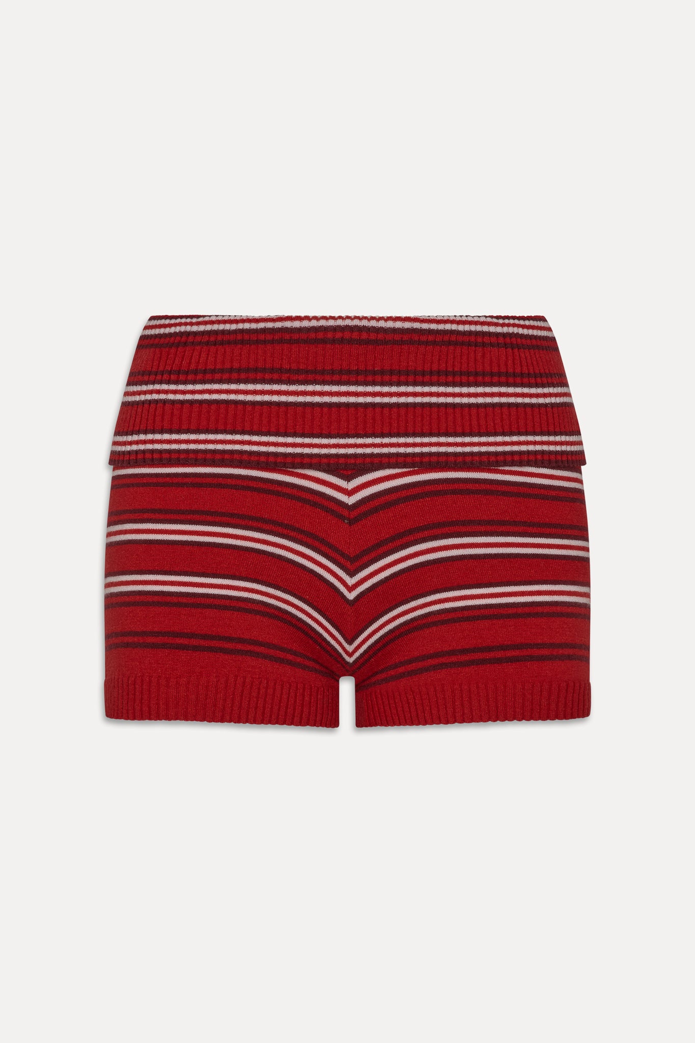 Estelle Knit Booty Shorts - Strawberry Stripe - Image 3