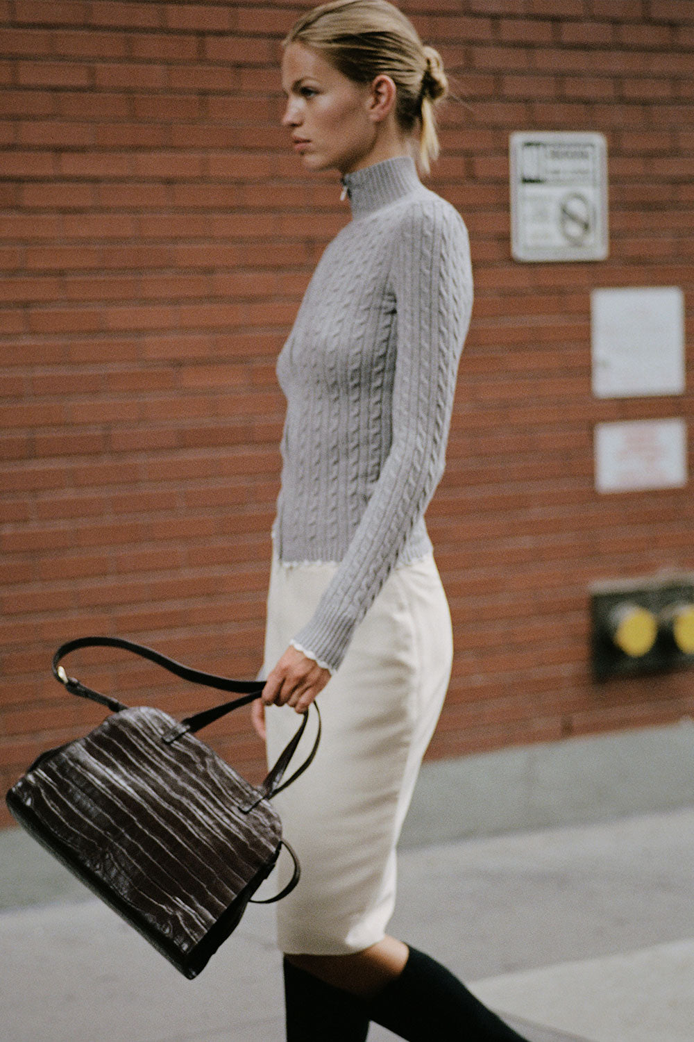 Alternative view of Carter Cable Knit Sweater - Rain Cloud