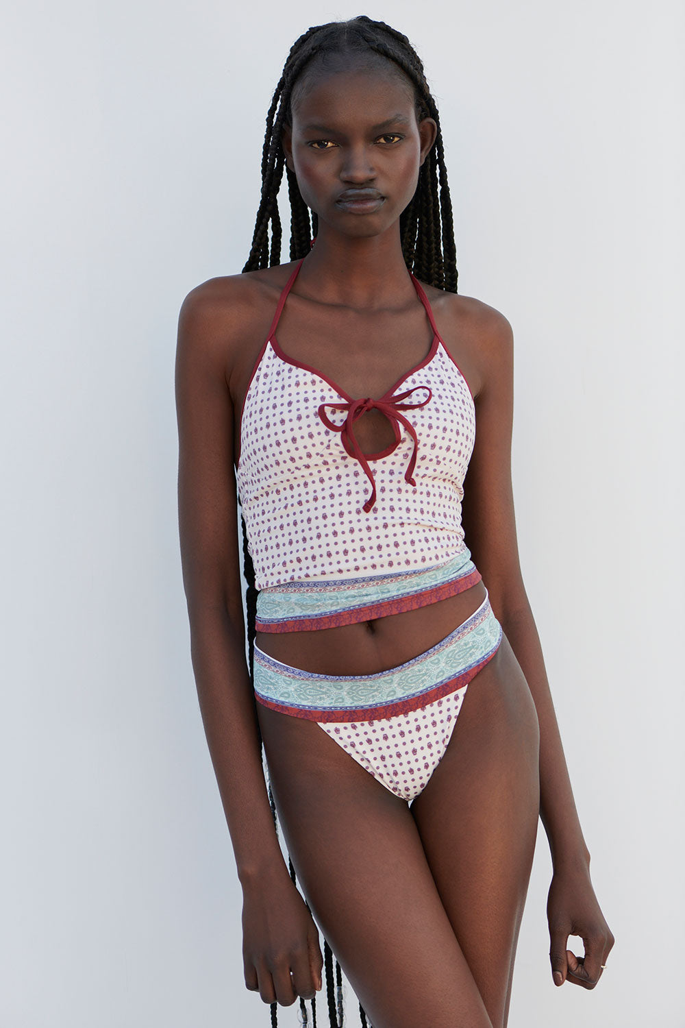 Alternative view of Adriana Halter Tankini Bikini Top - Sand Paisley