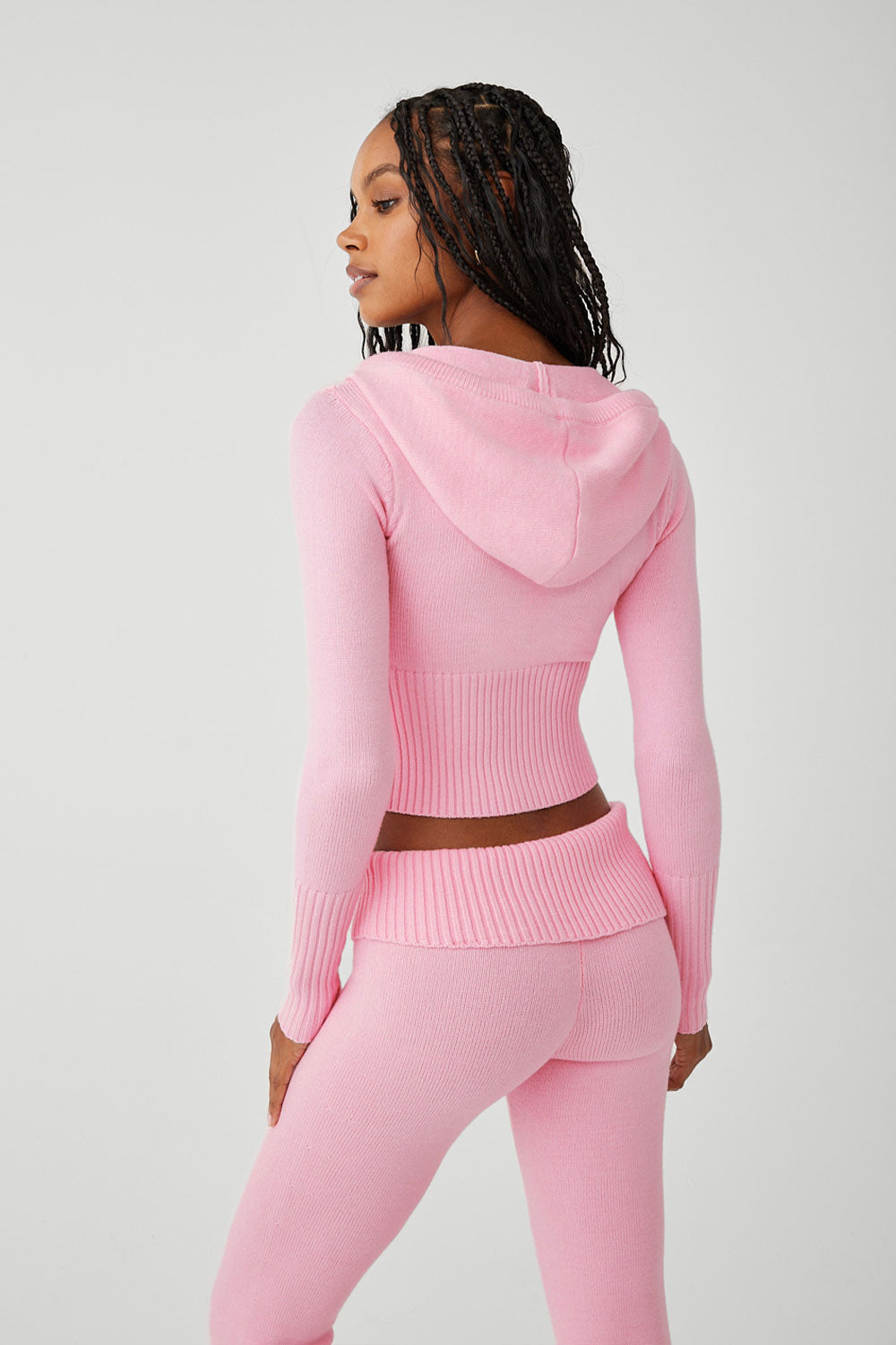 Alternative view of Aimee Cloud Knit Zip Up Hoodie - Valentine Pink