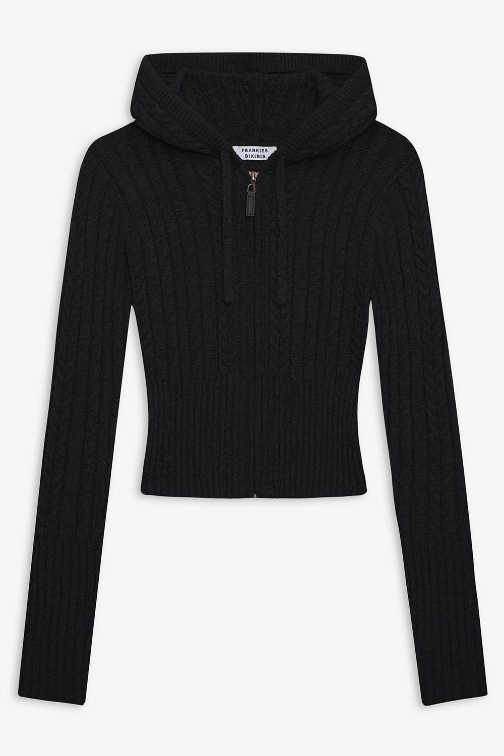 Alternative view of Aimee Cable Cloud Knit Hoodie - Black