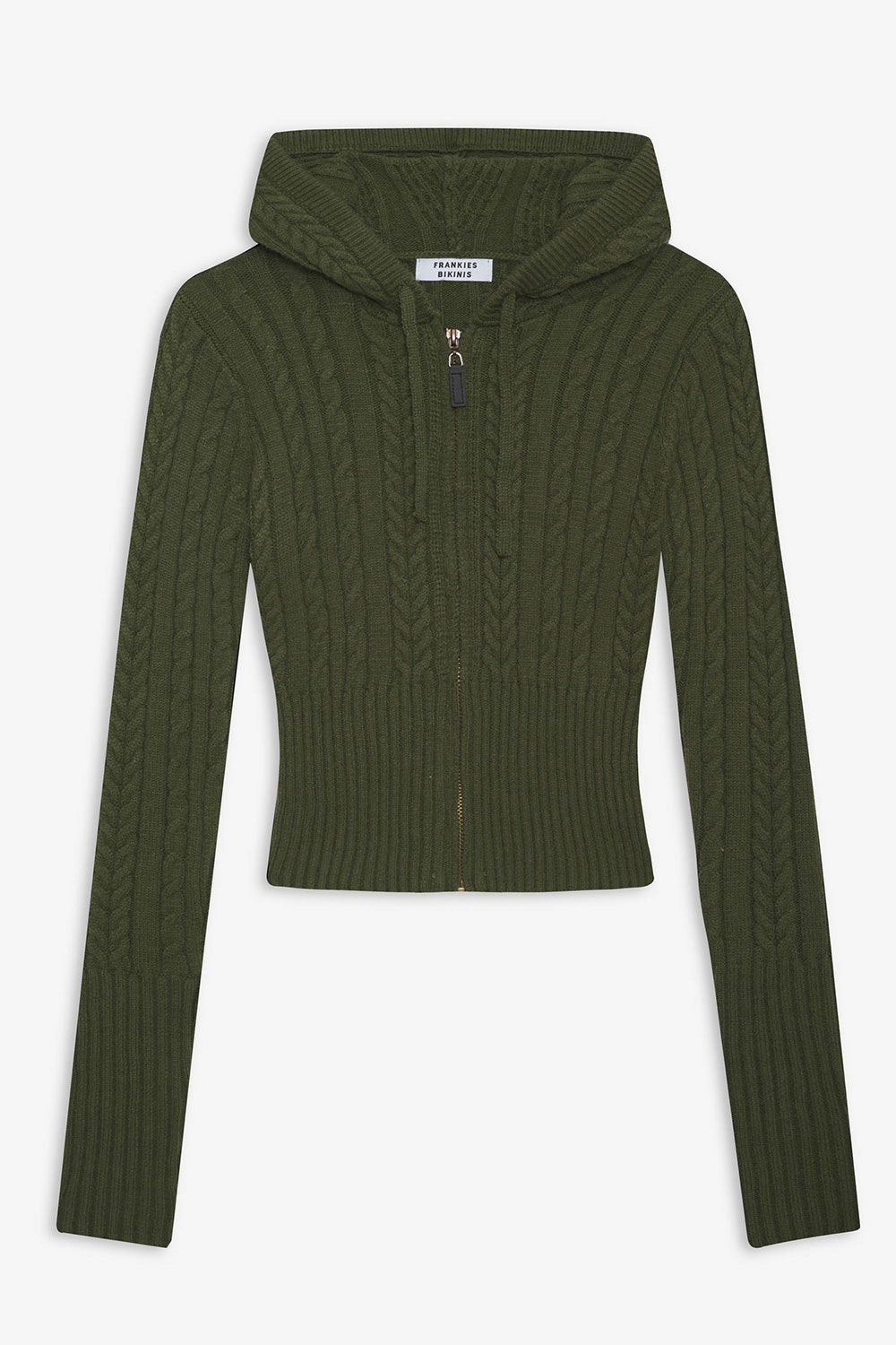 Alternative view of Aimee Cable Cloud Knit Hoodie - Jade Green