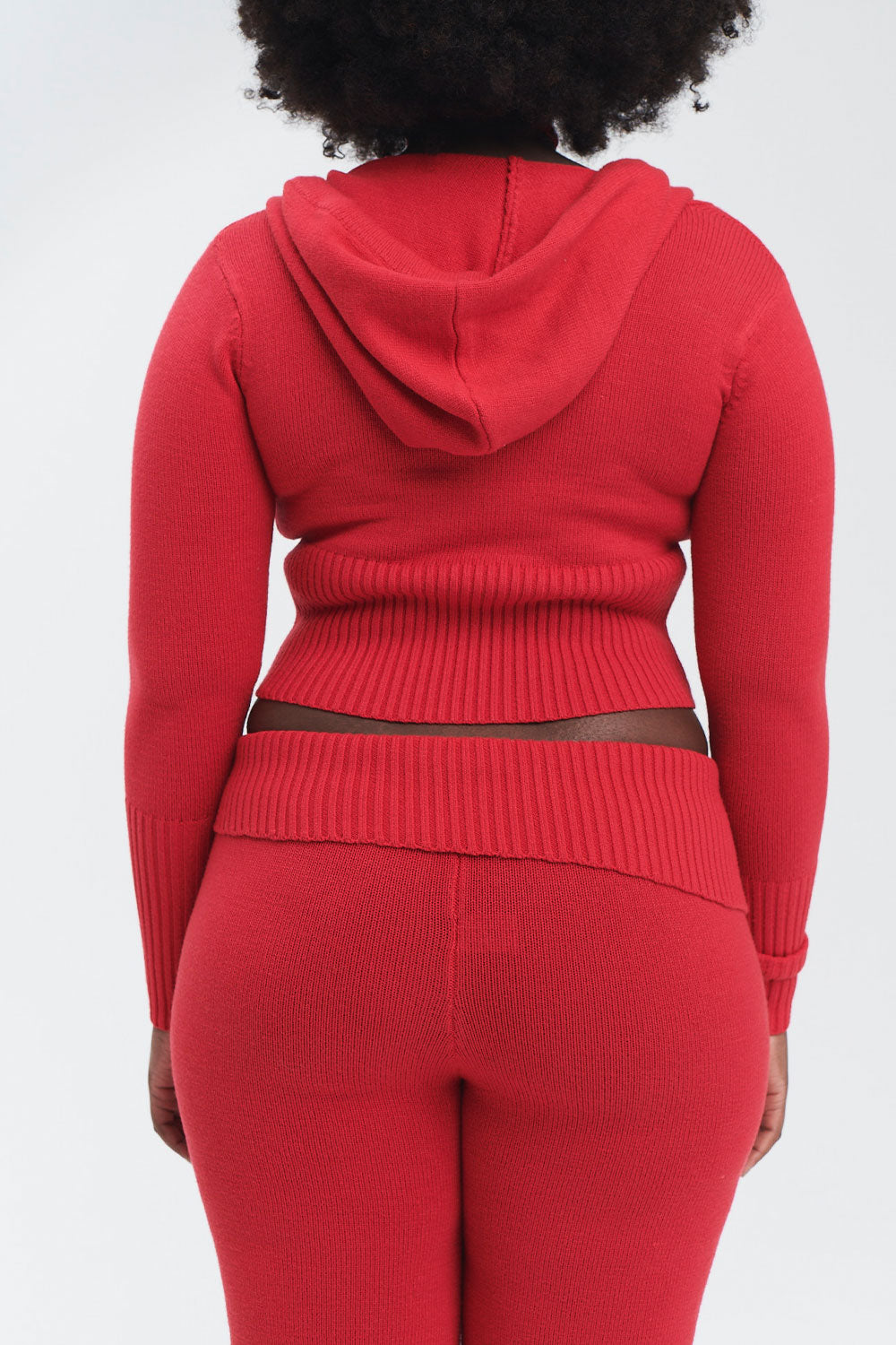 Aimee Cloud Knit Zip Up Hoodie - Love Bug Red - Image 3