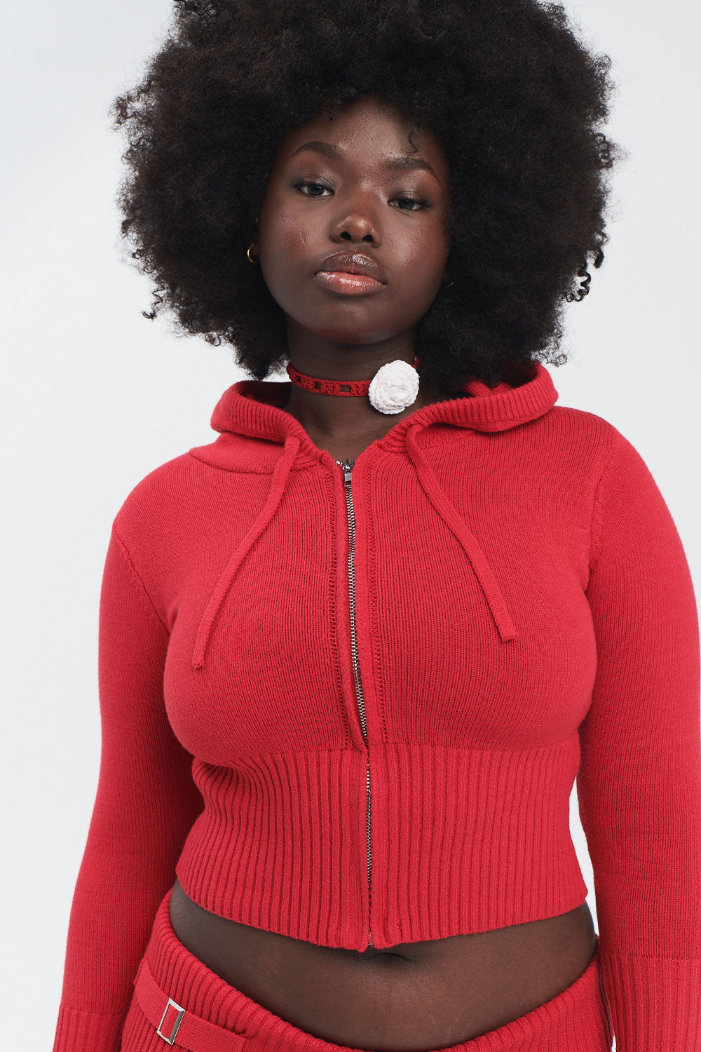 Alternative view of Aimee Cloud Knit Zip Up Hoodie - Love Bug Red