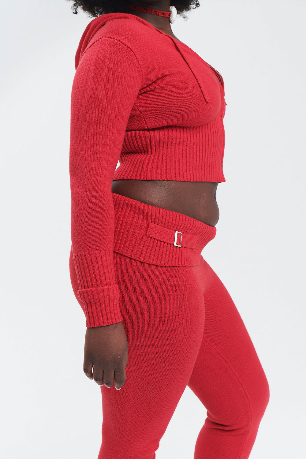 Aimee Cloud Knit Zip Up Hoodie - Love Bug Red - Image 4