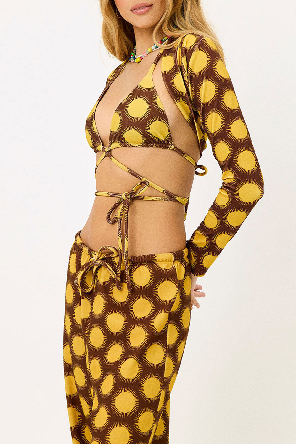 Alternative view of Allegra Terry Long Sleeve Bolero - Golden