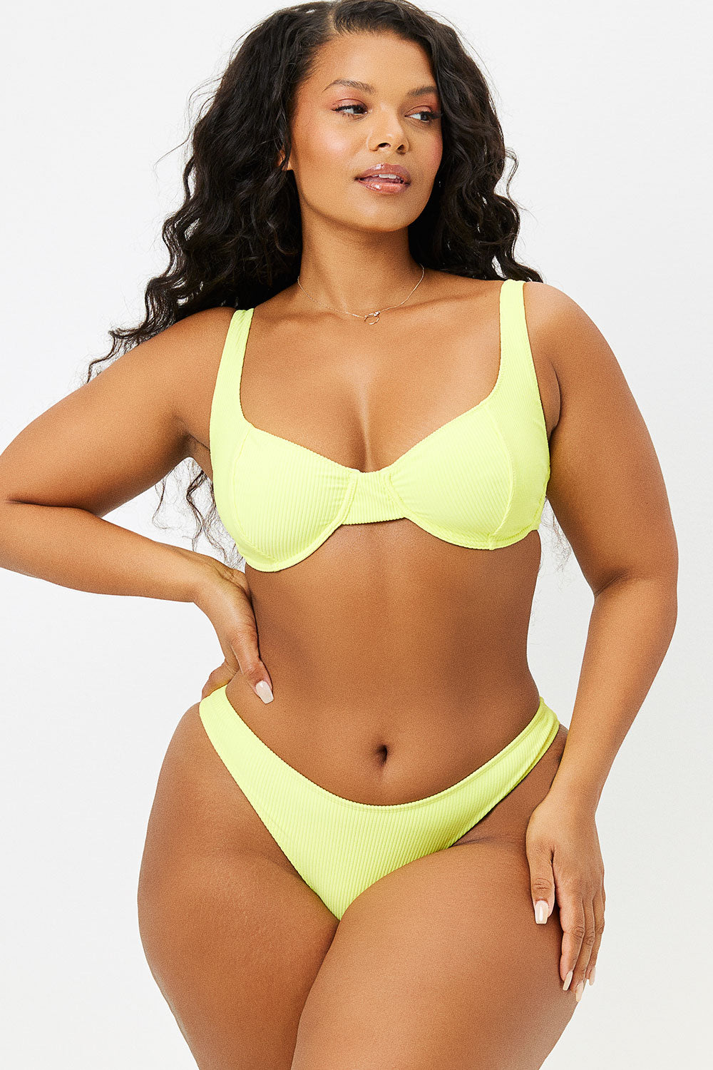 Alternative view of Anna Underwire Ribbed Bikini Top - Lemonade