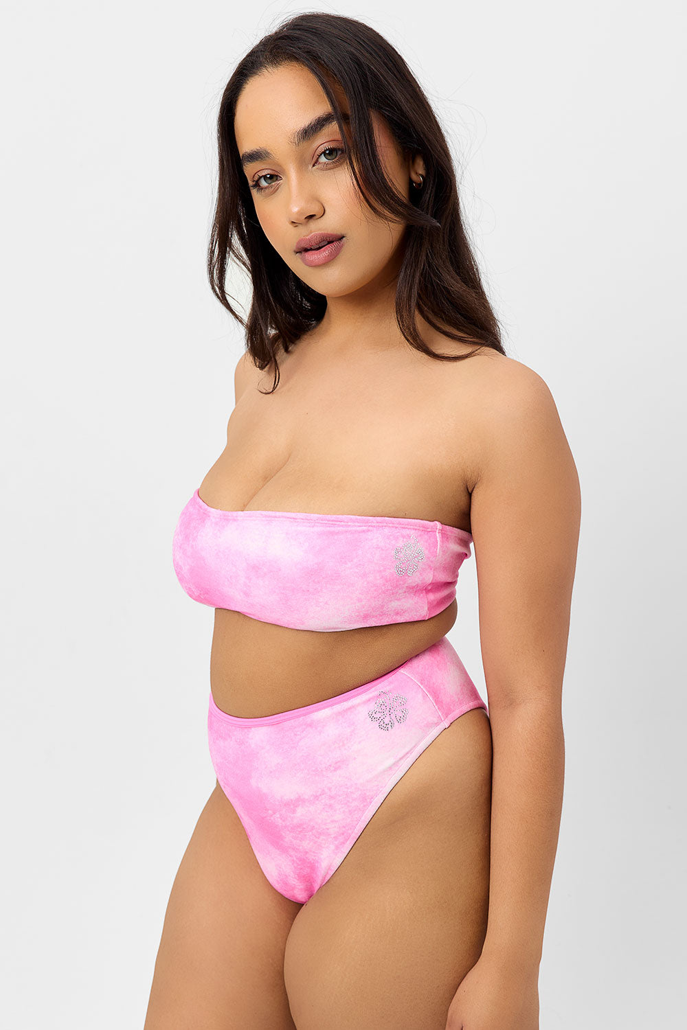 Anne Terry Full Coverage Bikini Bottom - Distorted Pink Dye - Image 3