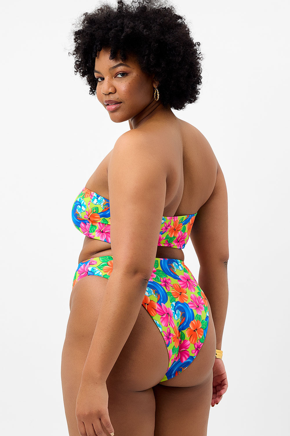 Anne Floral Full Coverage Bikini Bottom - Neon Surfer - Image 3