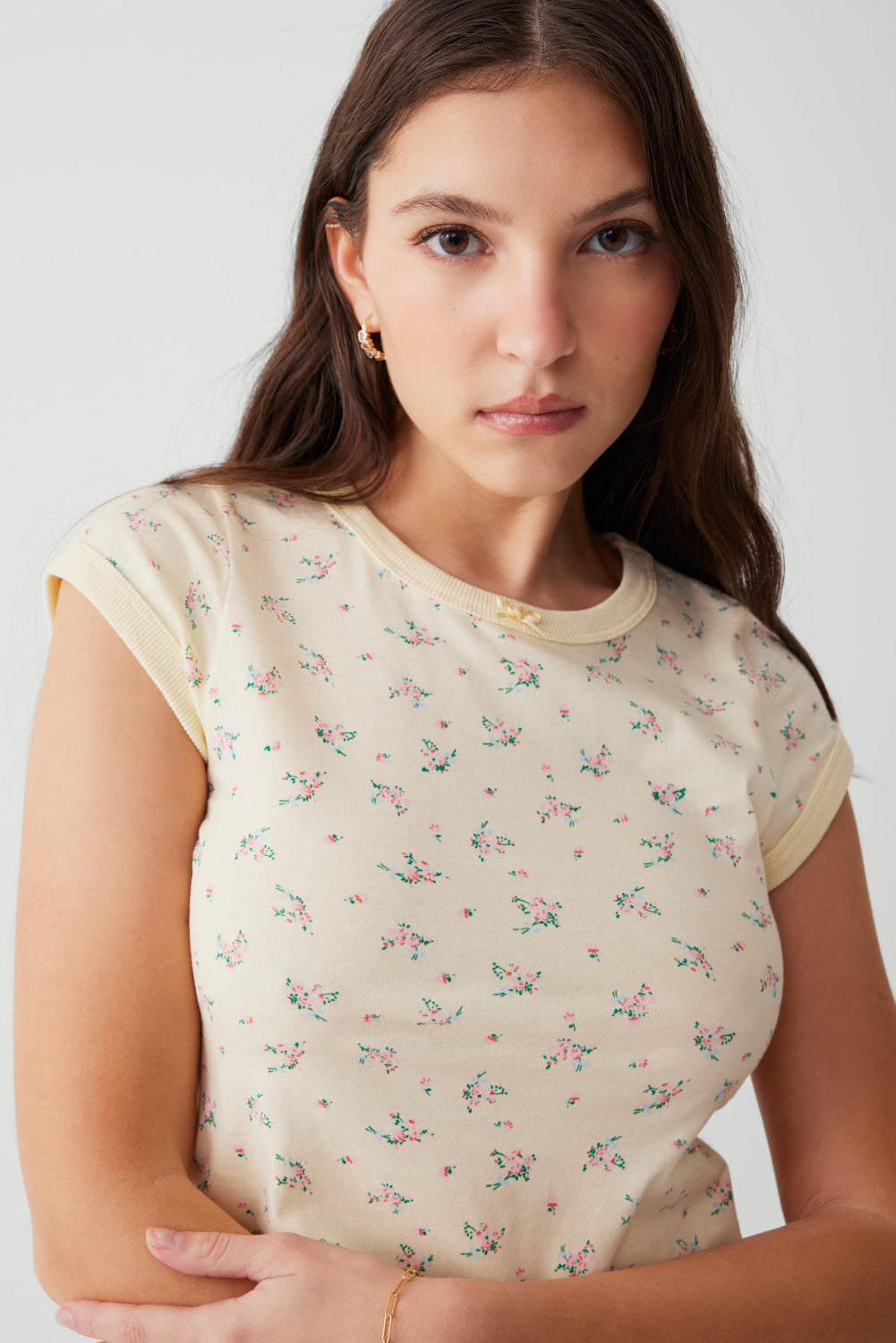 Archie Floral Cotton Tee - Buttercup Bouquet - Image 5