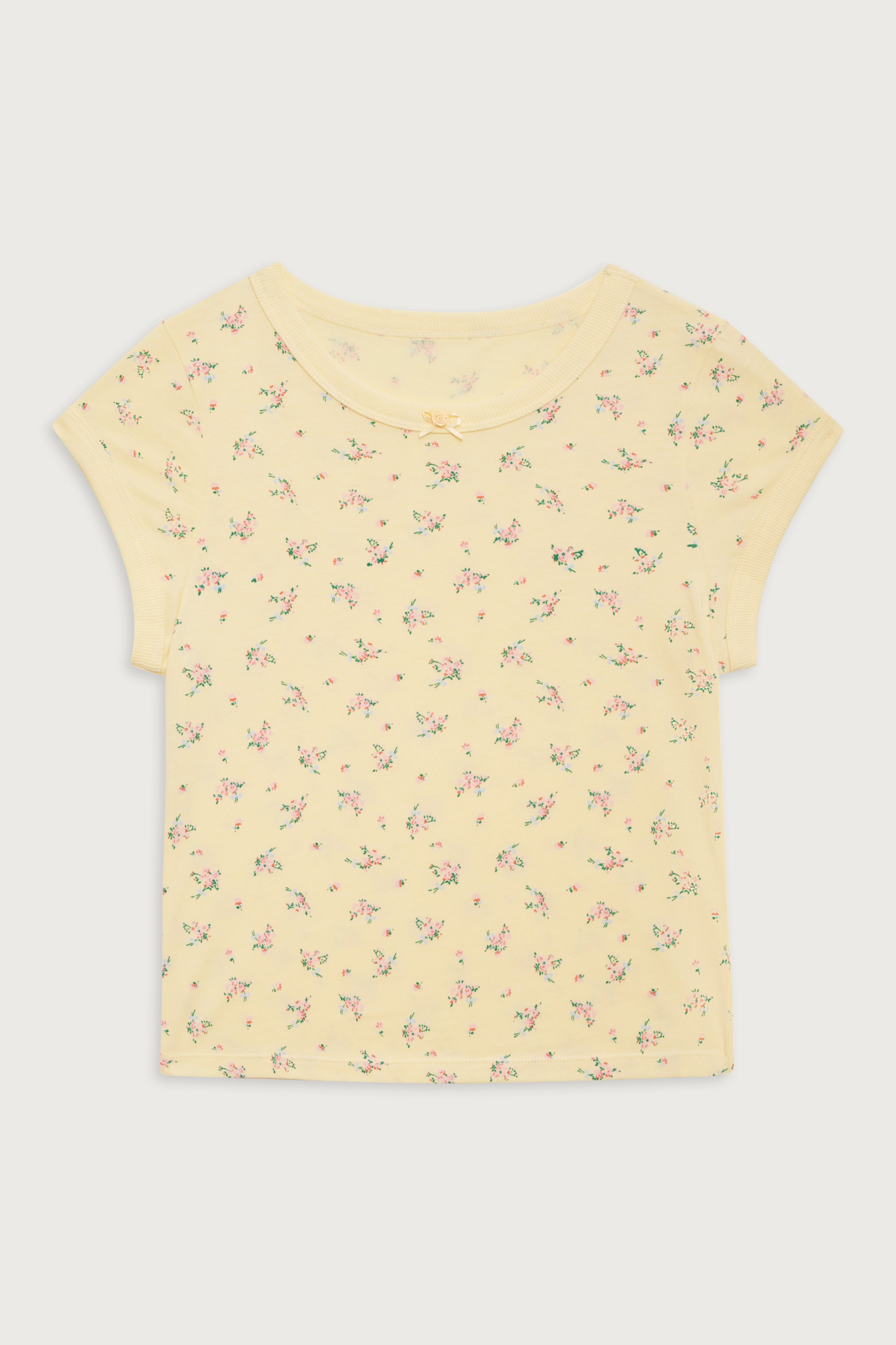 Archie Floral Cotton Tee - Buttercup Bouquet - Image 3