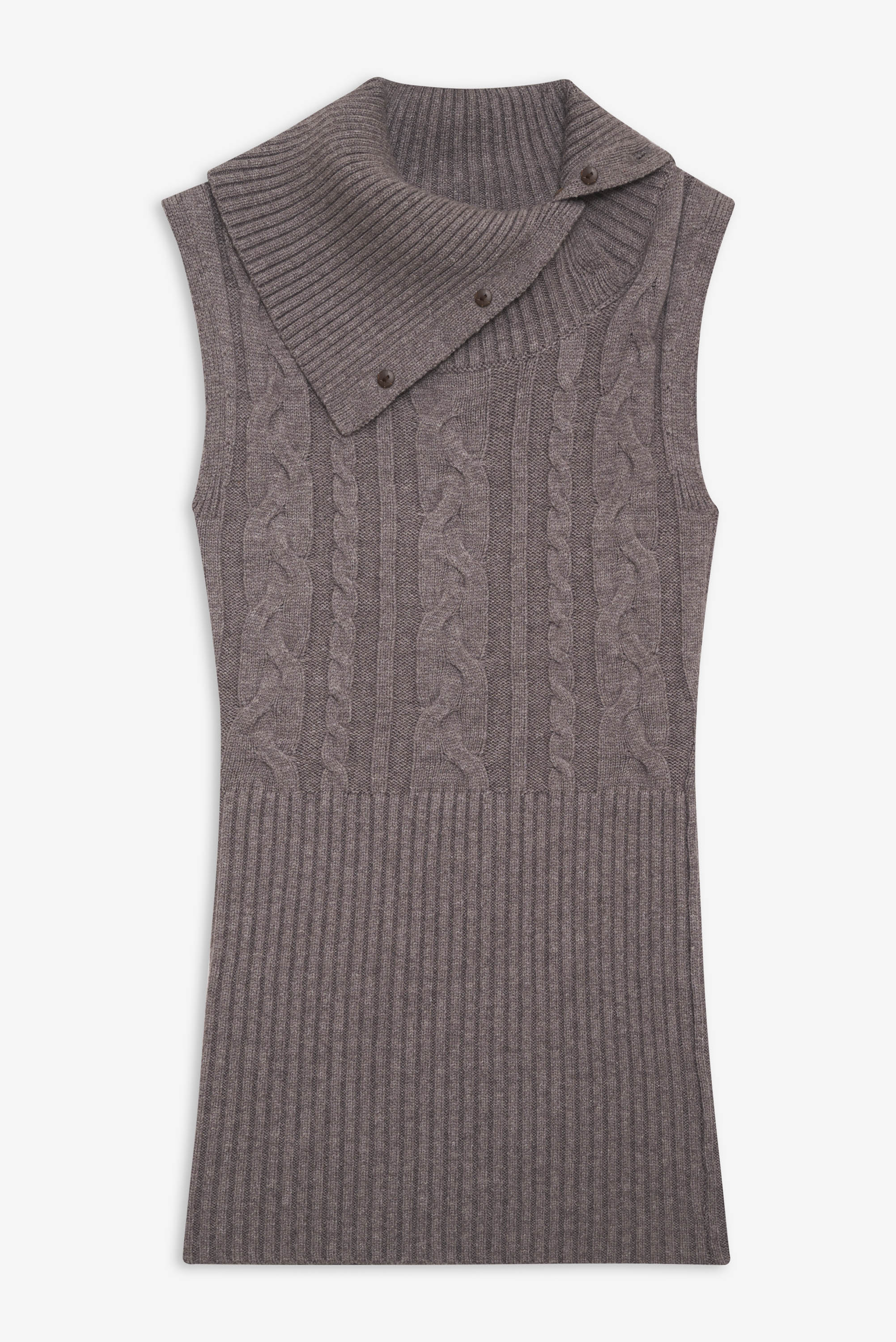 Alternative view of Axel Cable Cloud Knit Sleeveless Sweater - Dark Pearl
