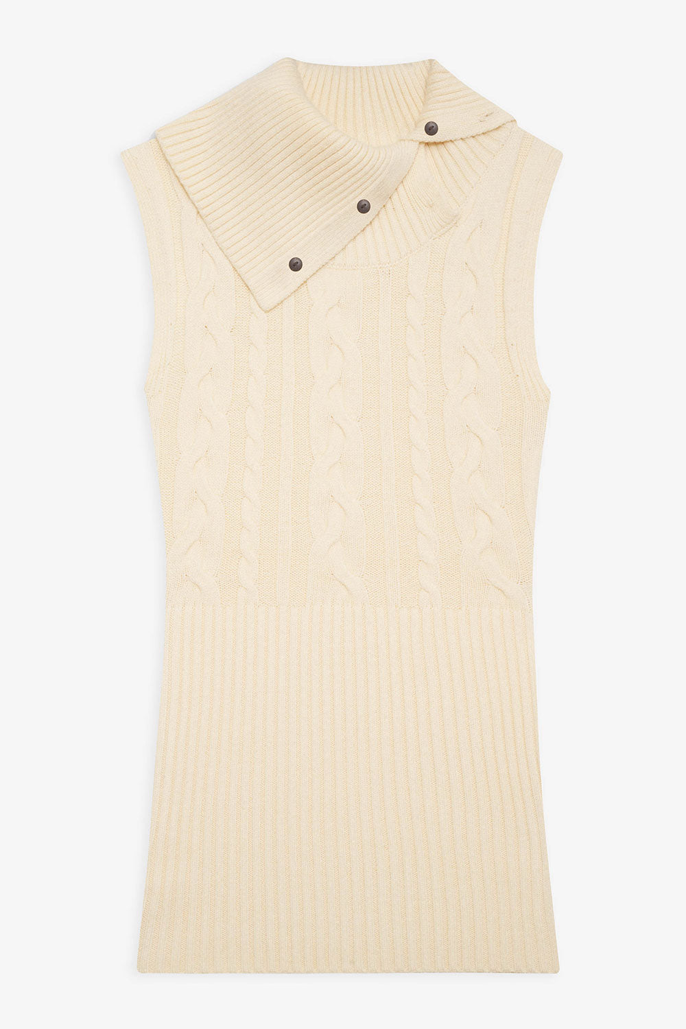 Alternative view of Axel Cable Cloud Knit Sleeveless Sweater - French Vanilla