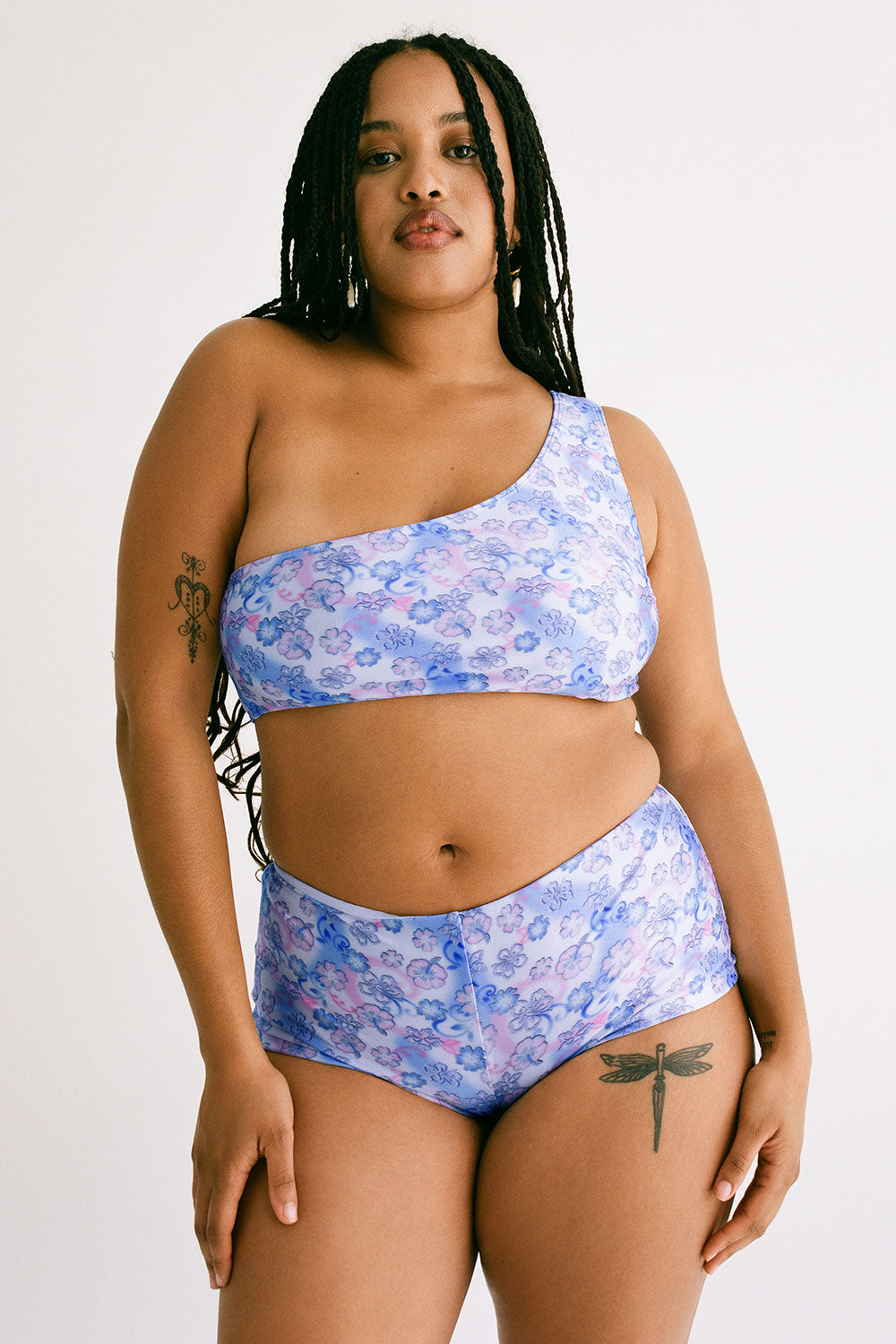 Barb One Shoulder Shine Bikini Top - City Of Angels - Image 3
