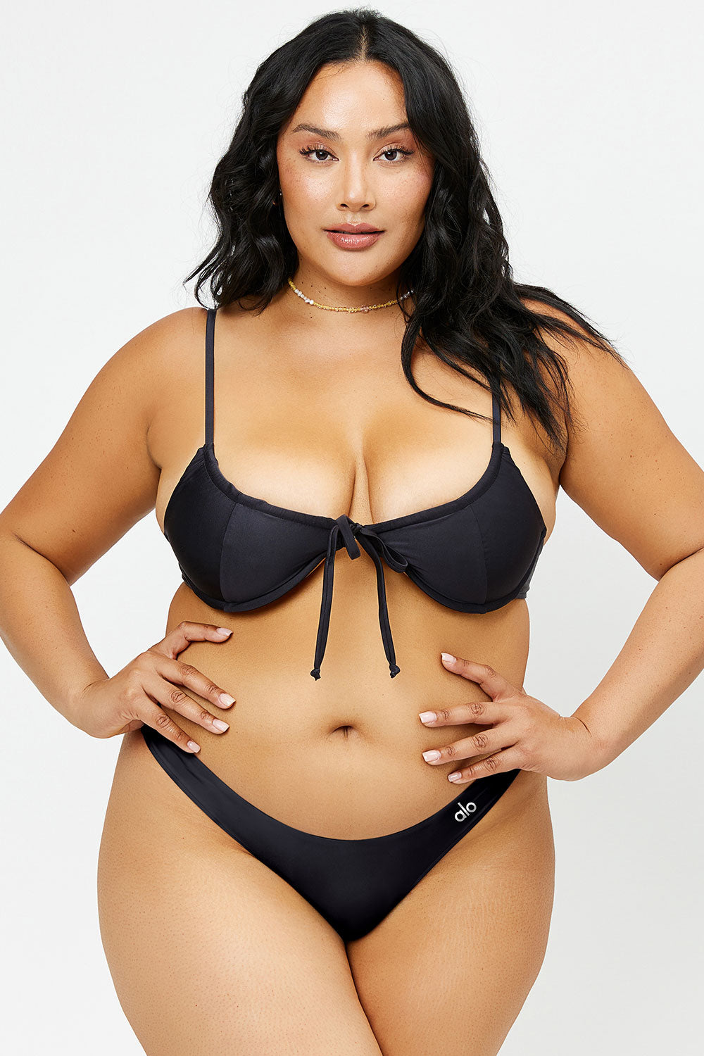Alternative view of Benji Satin Underwire Bikini Top - Black
