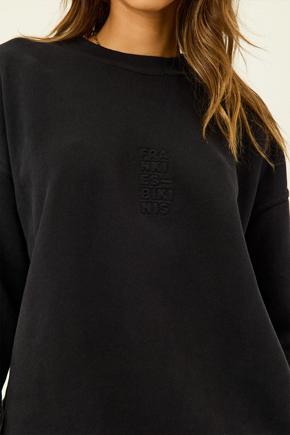 Alternative view of Bennie Oversized Crewneck Sweatshirt - Black