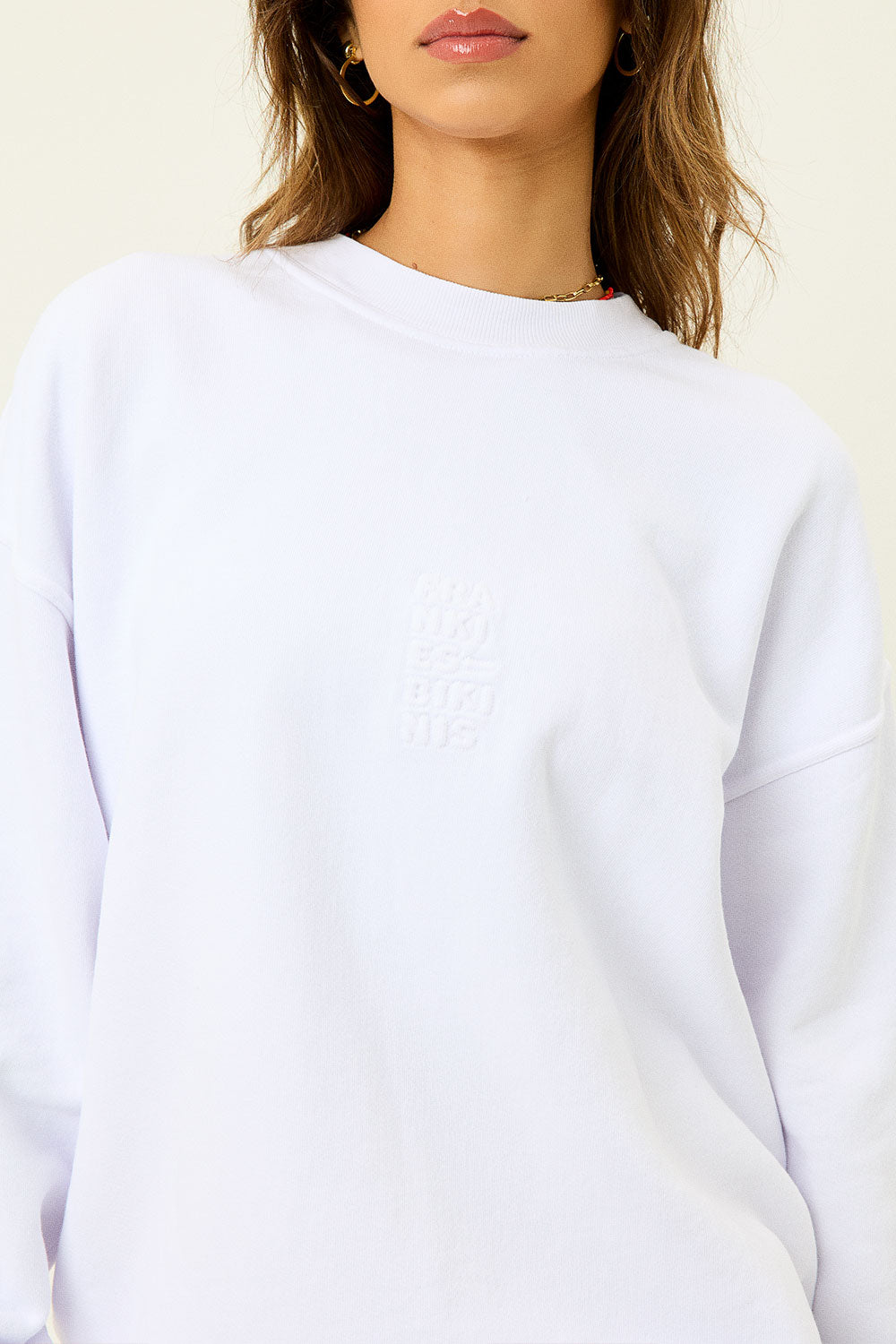 Alternative view of Bennie Oversized Crewneck Sweatshirt - White