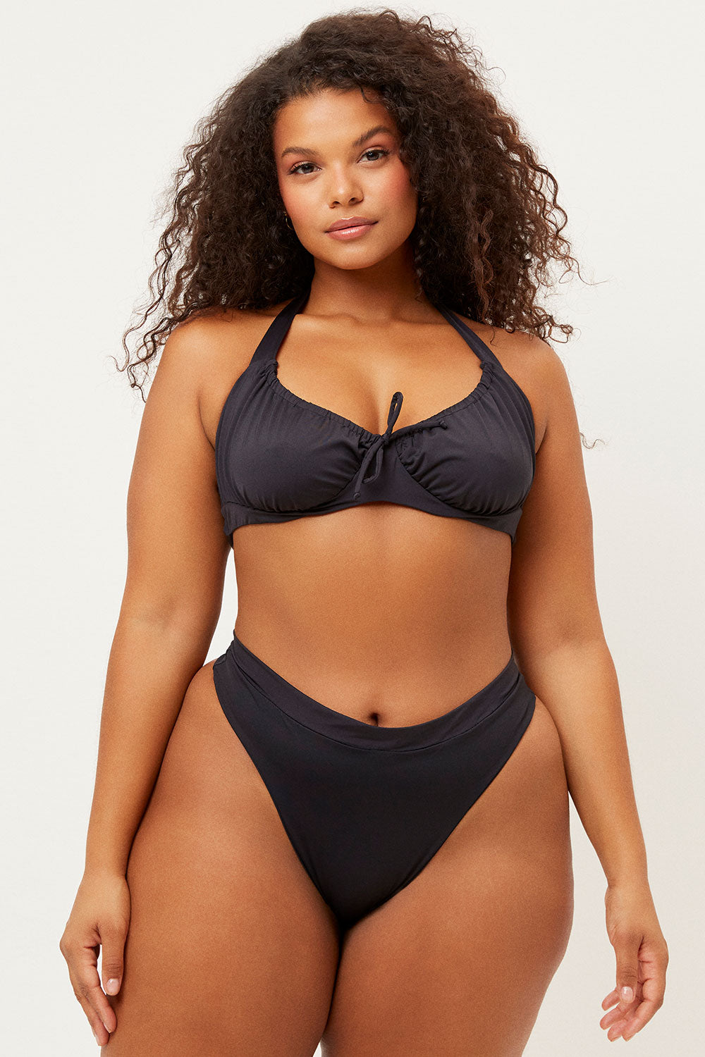 Alternative view of Bernie Halter Scoop Bikini Top - Black