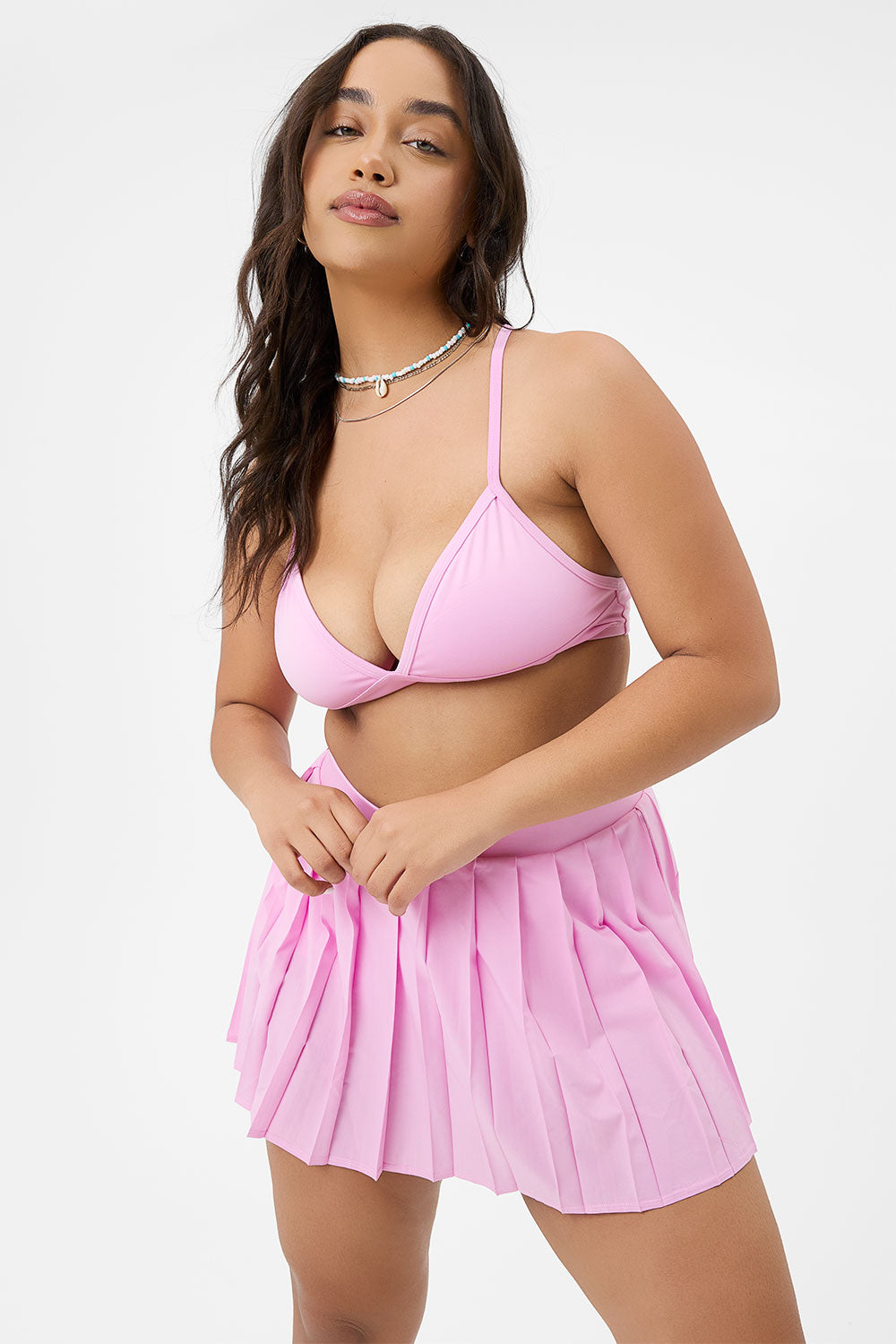 Billie Racerback Sports Bra - Baby Pink - Image 4