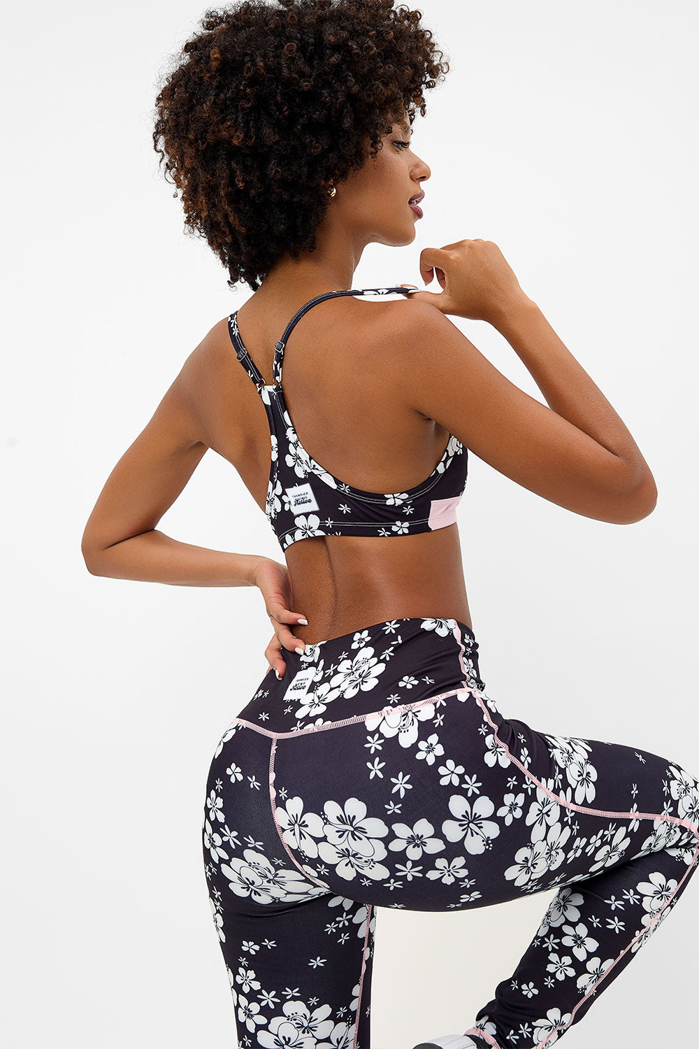 Billie Racerback Floral Sports Bra - Plush Plumeria - Image 4