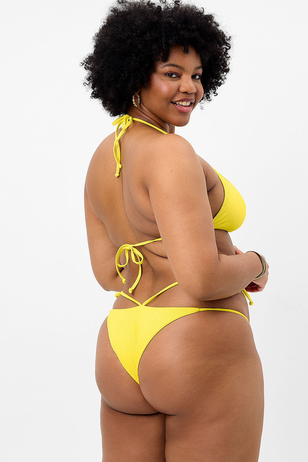 Boardwalk Plissé String Bikini Top - Pina Colada - Image 3
