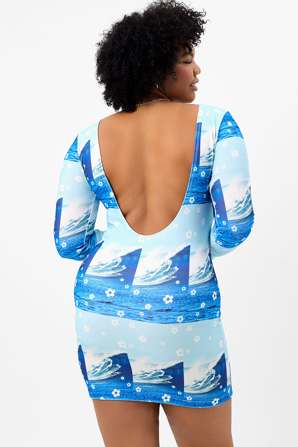 Boz Terry Long Sleeve Dress - Blue Tides - Image 3