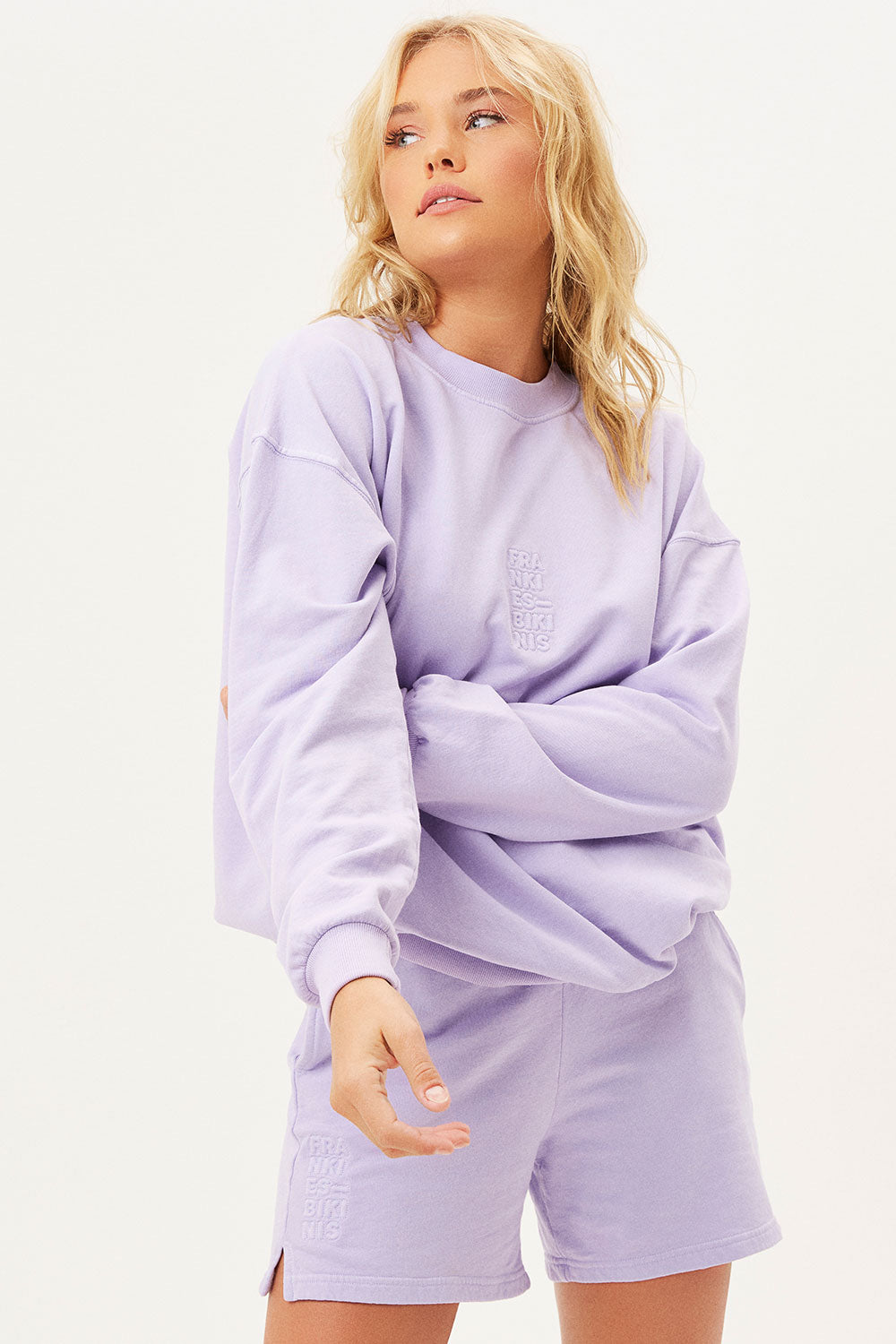 Alternative view of Burl High Waist Oversized Sweat Shorts - Lilac