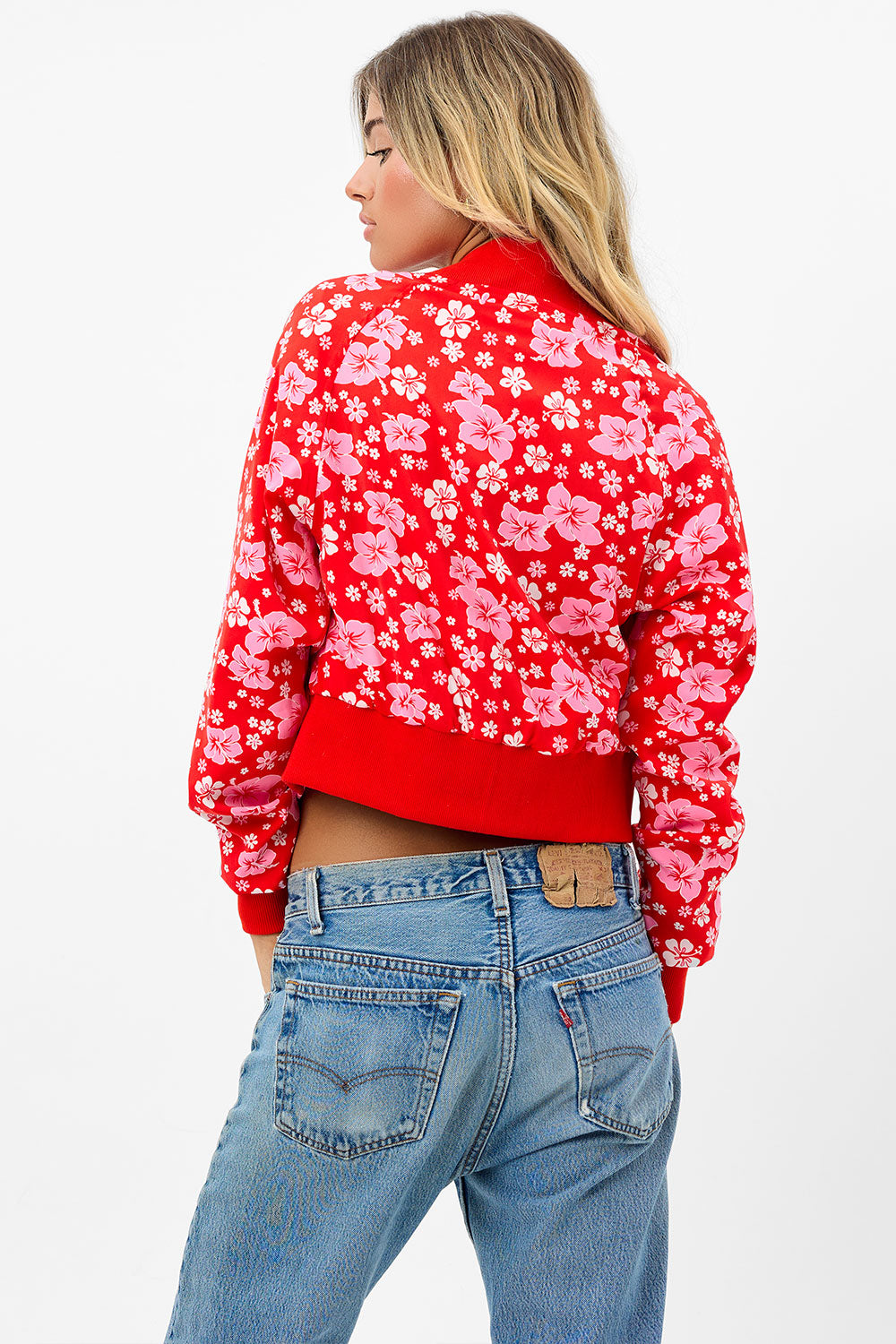 Cameron Satin Floral Cropped Jacket - Coconut Girl - Image 4