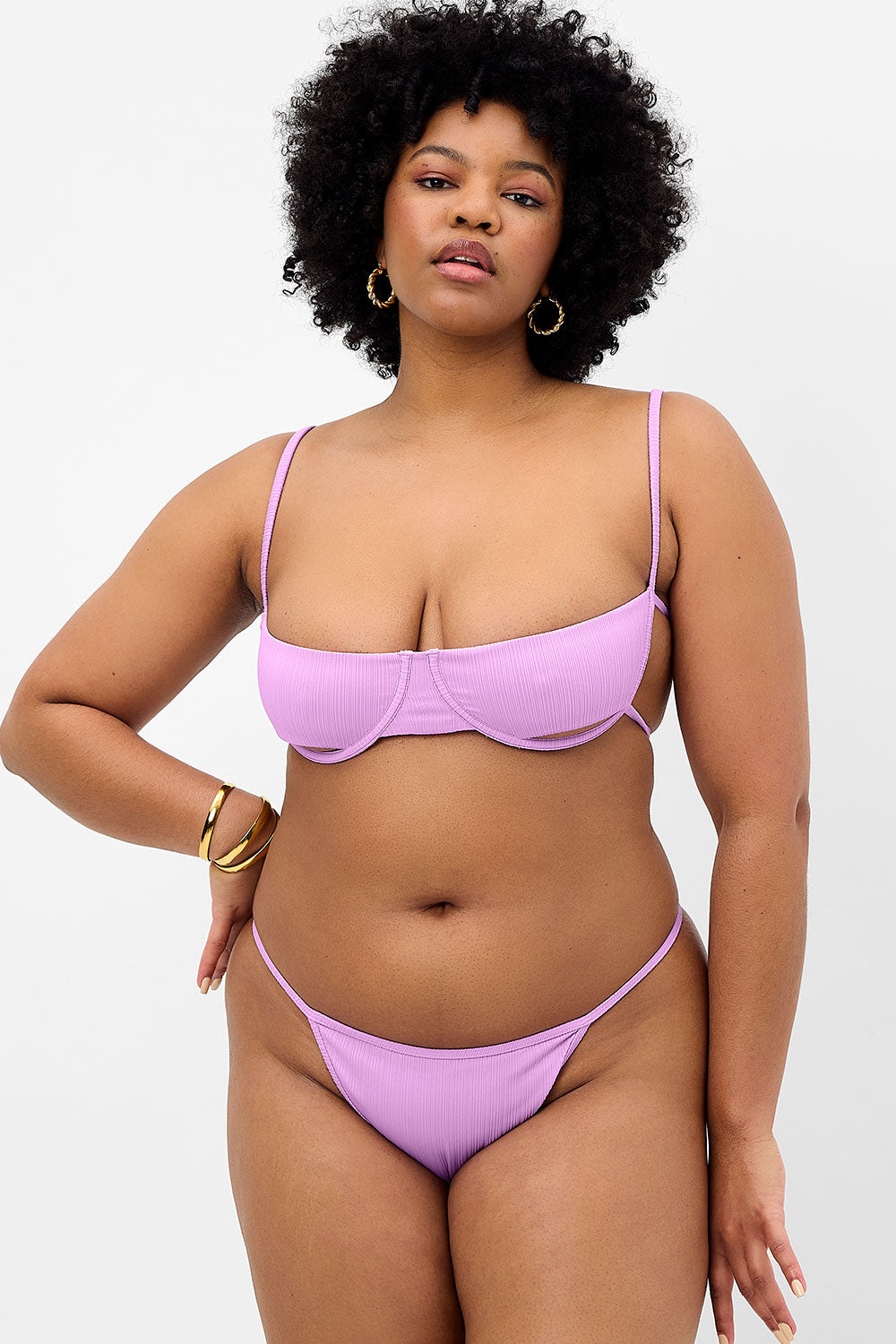 Alternative view of Campbell Plissé Underwire Bikini Top - Wisteria